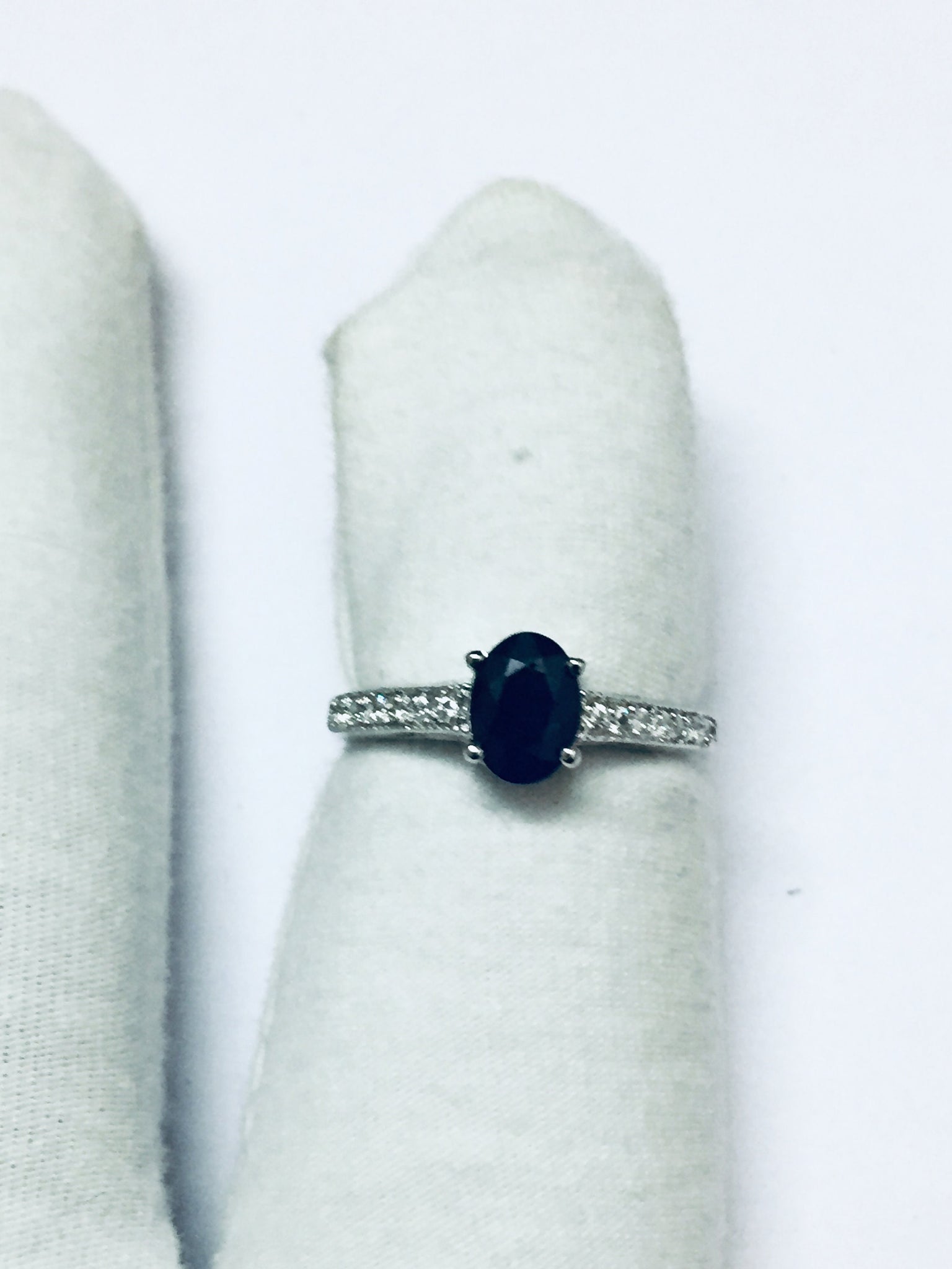 925 Sterling Silver Blue Sapphire Engagement Ring 5x7 mm Oval Blue Sapphire Engagement Ring Sapphire Wedding Ring Sapphire Promise Ring