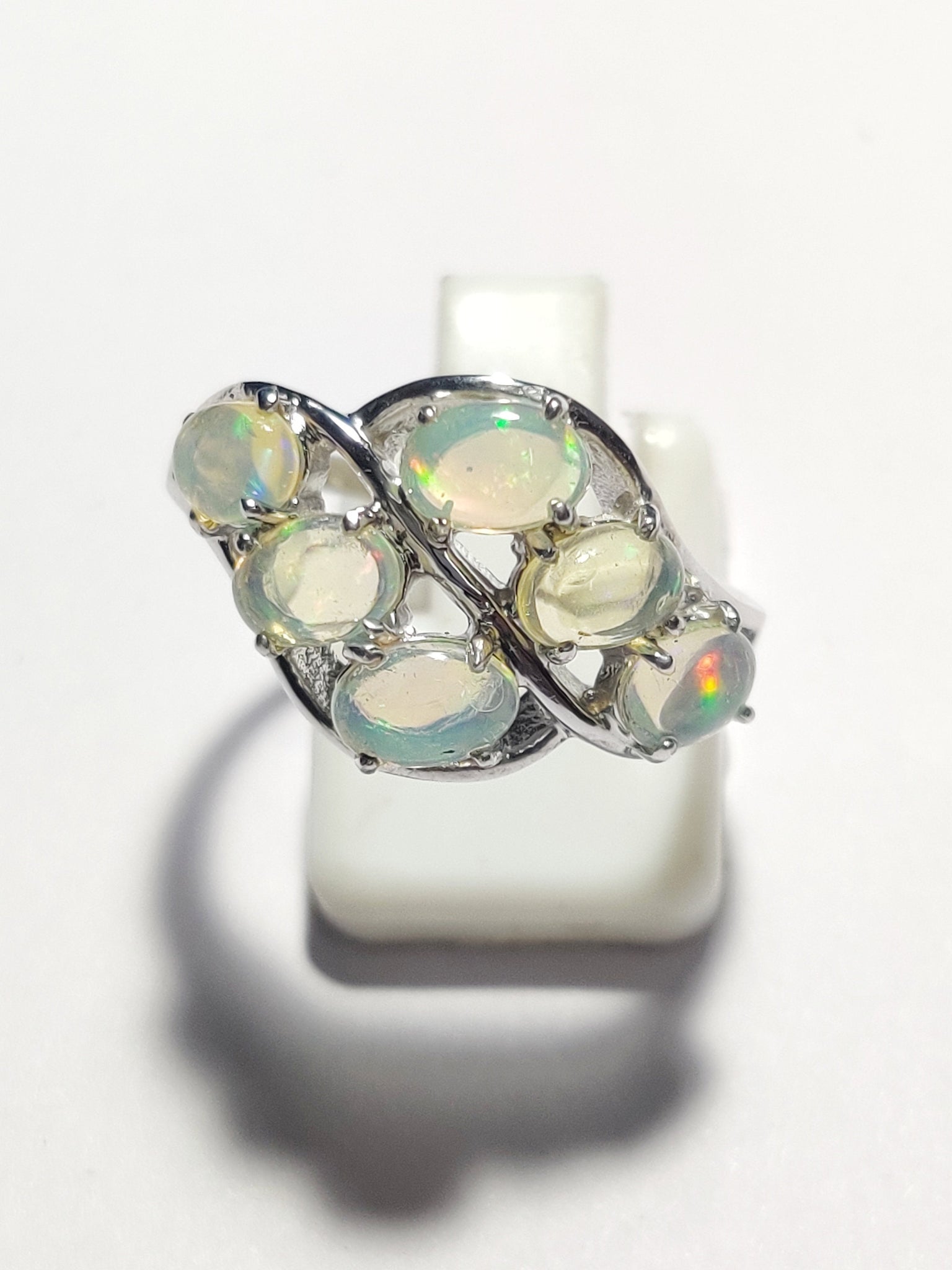 Sterling Silver Ethiopian Opal Ring Unique Opal Ring 4.5 Ct Natural Opal Ring Opal Jewelry Silver Opal Ring for Women