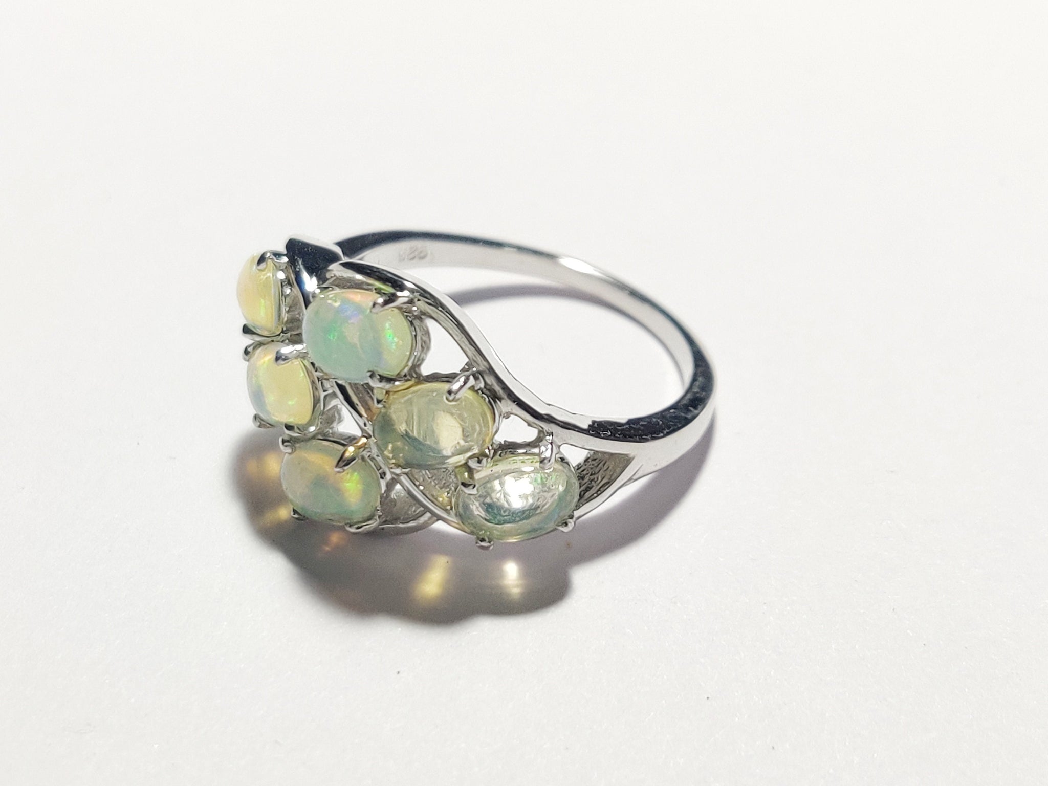 Sterling Silver Ethiopian Opal Ring Unique Opal Ring 4.5 Ct Natural Opal Ring Opal Jewelry Silver Opal Ring for Women