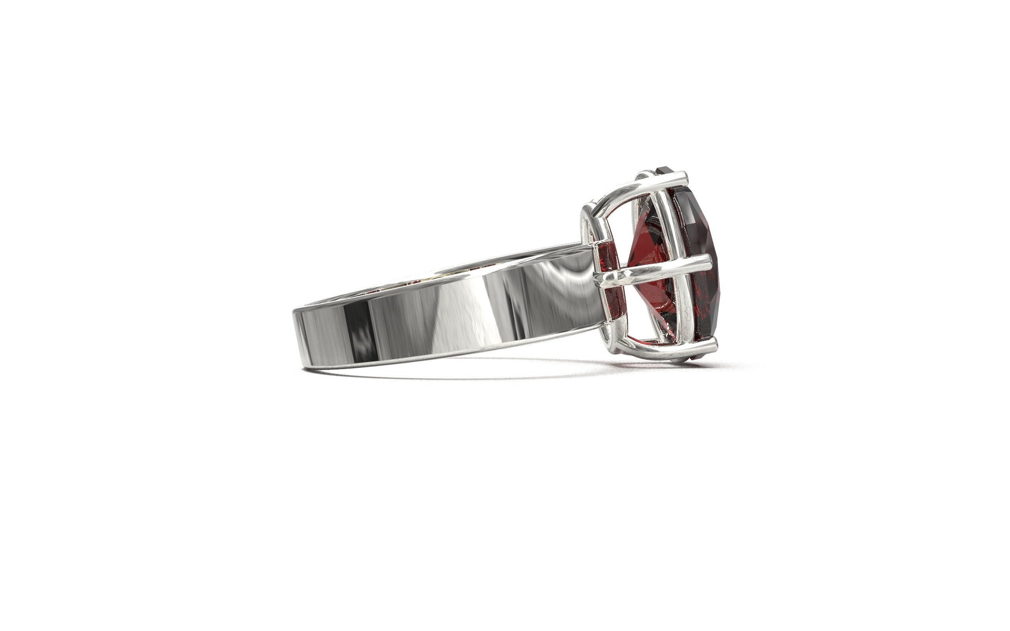 Silver Garnet Ring 10x14 mm Oval 4.65 Ct Natural Garnet Ring Gemstone Ring Large Garnet Ring Garnet Jewelry Birthstone Ring