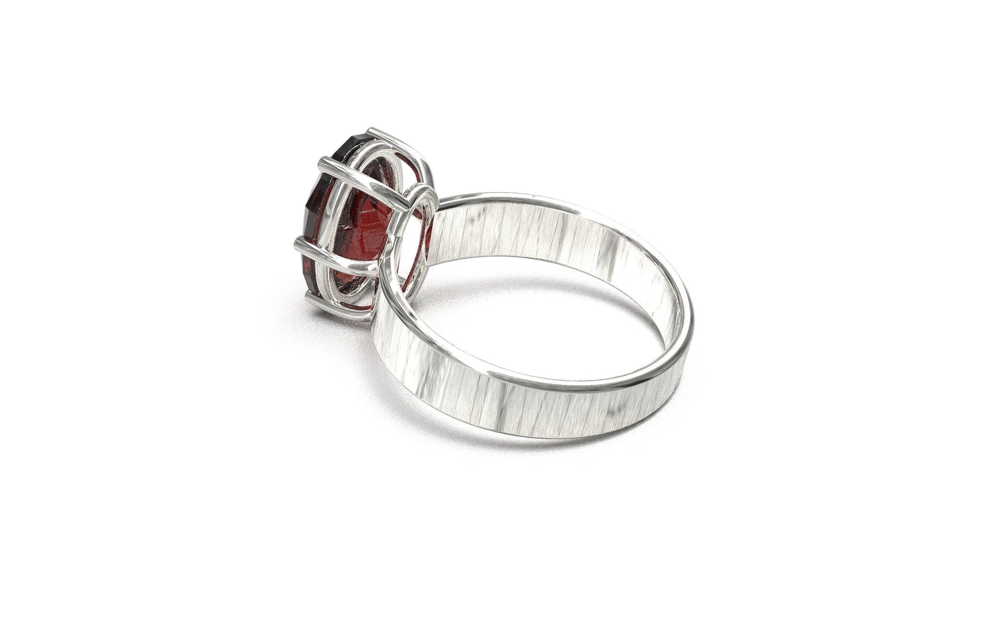 Silver Garnet Ring 10x14 mm Oval 4.65 Ct Natural Garnet Ring Gemstone Ring Large Garnet Ring Garnet Jewelry Birthstone Ring