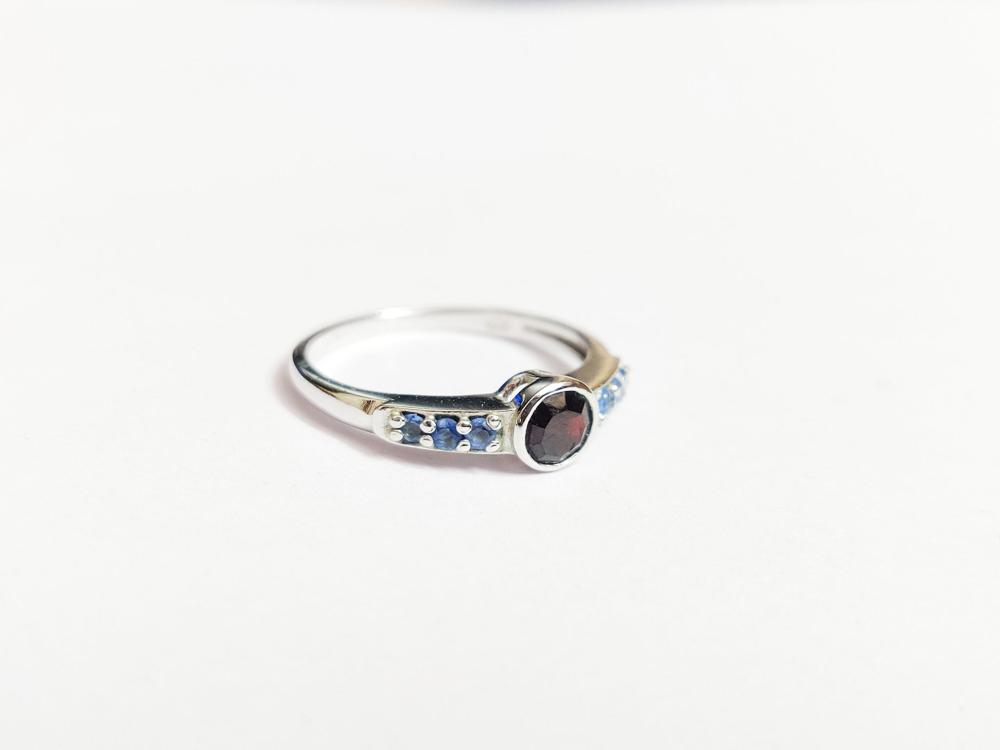 Silver Red Garnet Ring Natural Garnet Promise Ring Round Garnet Band Blood Red Garnet Ring 925 Sterling Silver Garnet Ring