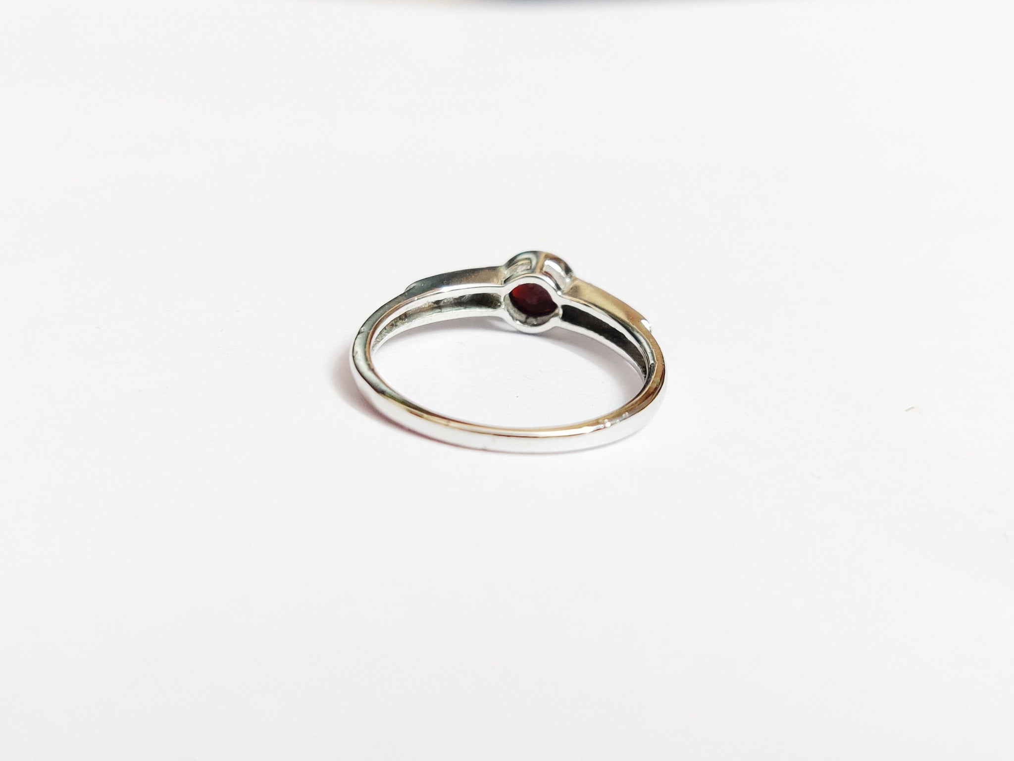 Silver Red Garnet Ring Natural Garnet Promise Ring Round Garnet Band Blood Red Garnet Ring 925 Sterling Silver Garnet Ring