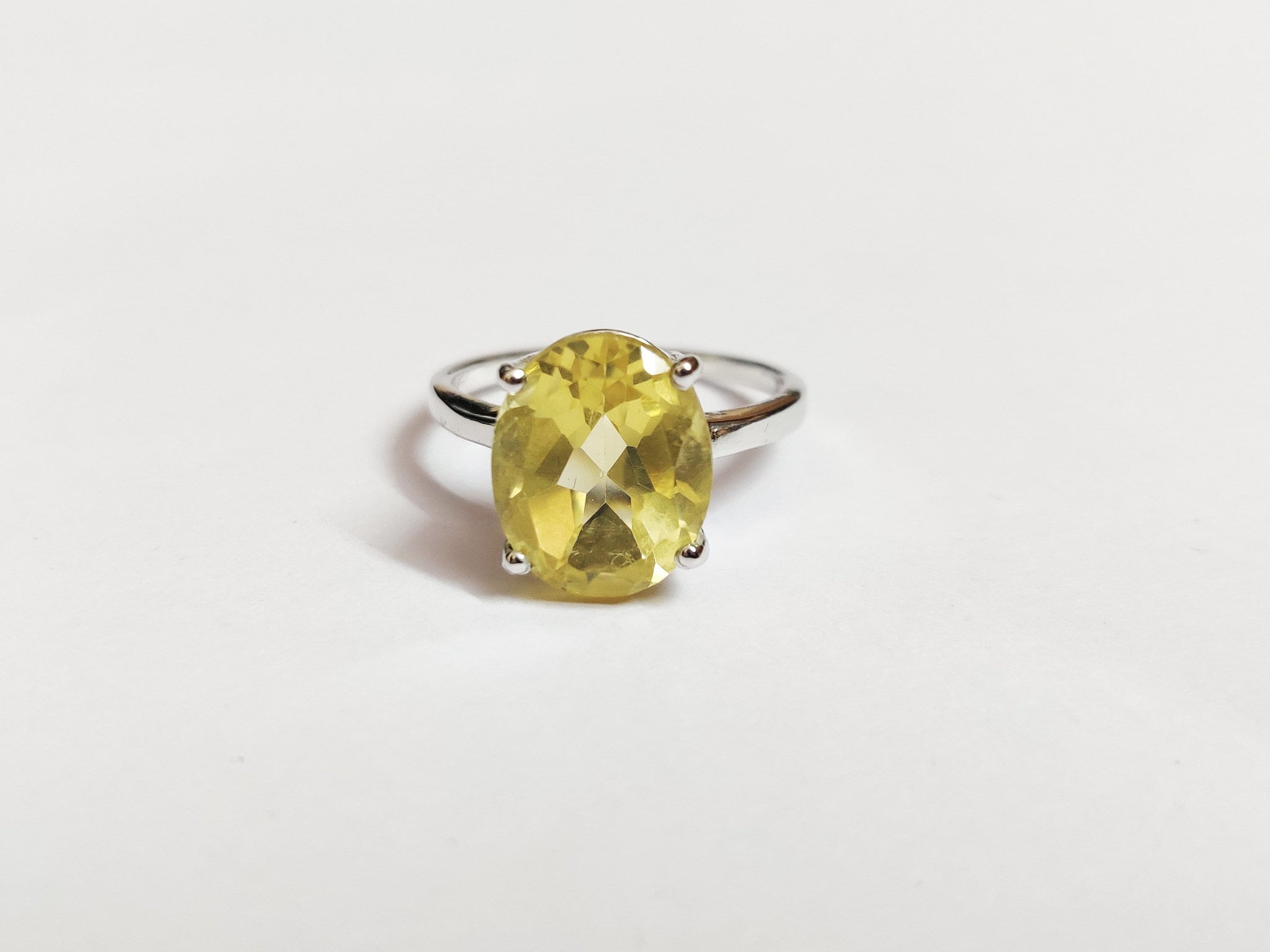 Silver Citrine Ring 10x12 mm Oval Citrine Ring Large Citrine Ring Yellow Gemstone Ring November Ring Citrine Jewelry
