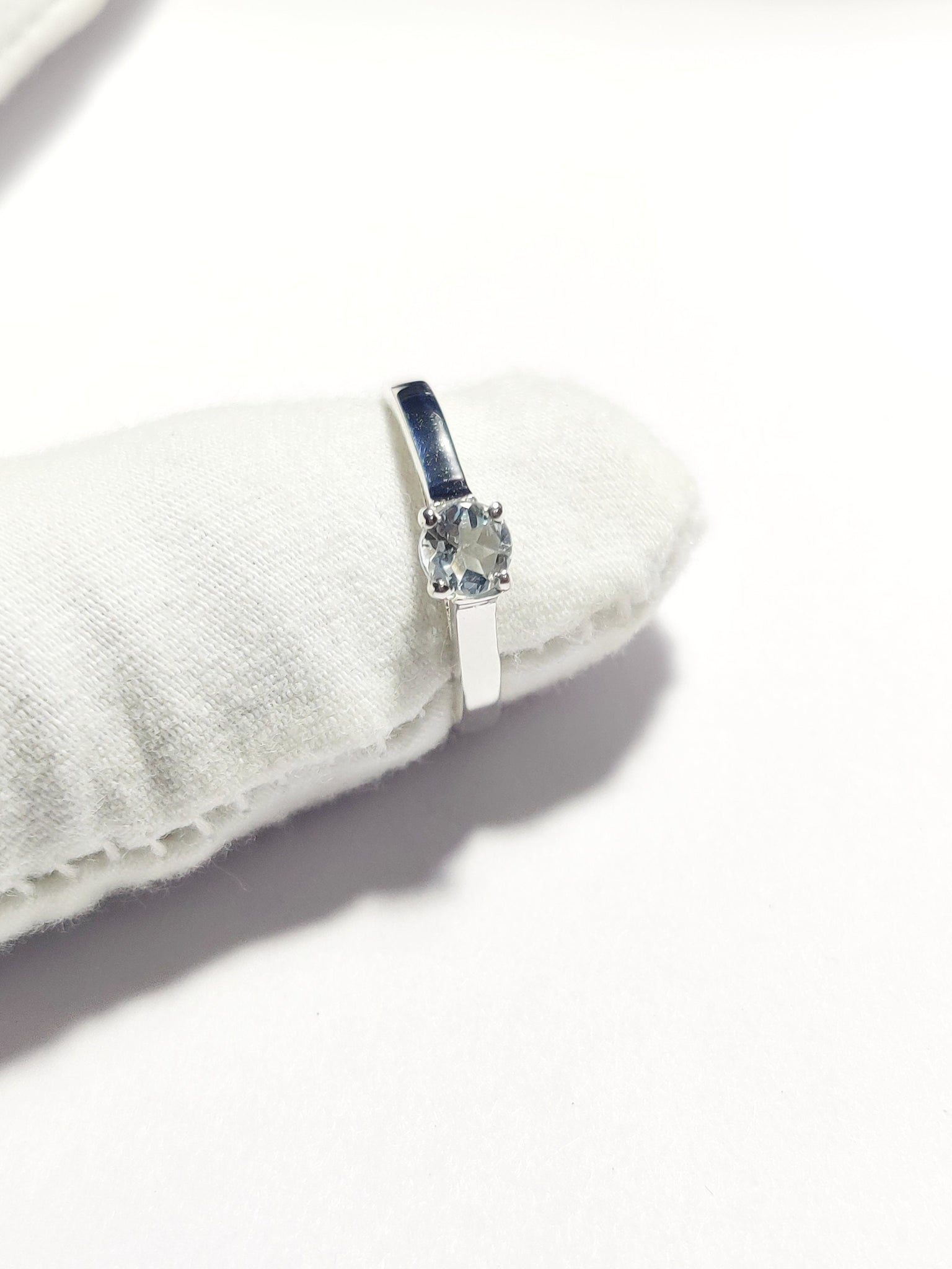 Sterling Silver Aquamarine Ring 0.40 Ct Natural Aquamarine Silver Ring Gemstone Ring Genuine Aquamarine Silver Ring