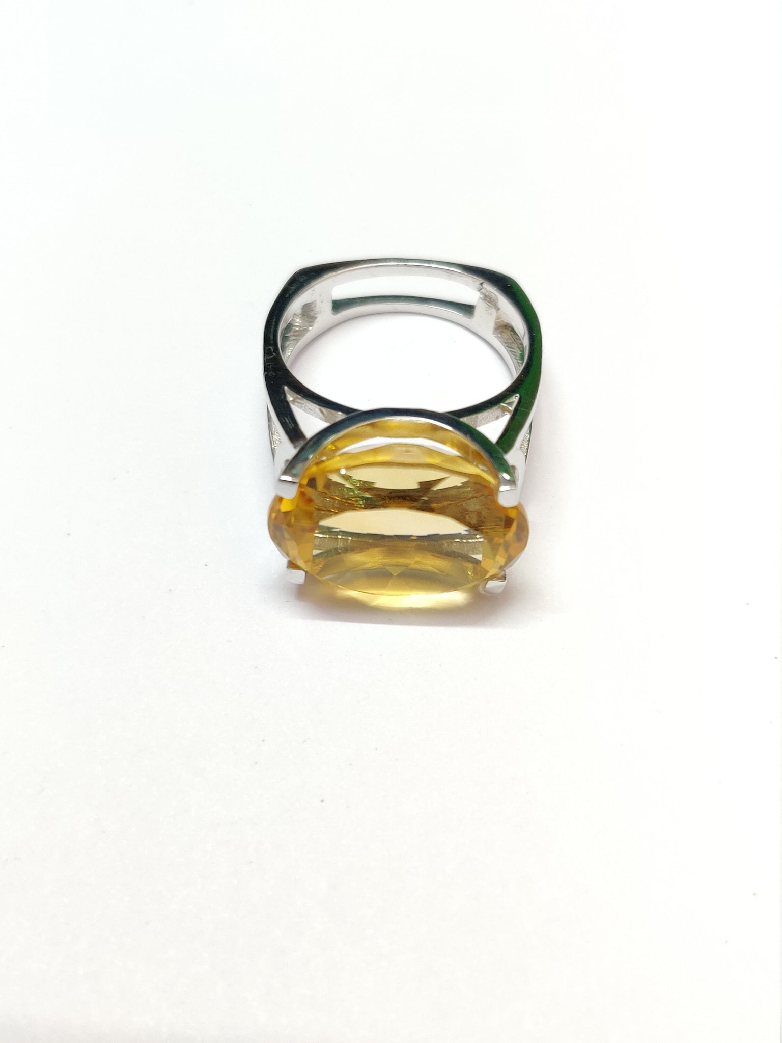 Sterling Silver Citrine Ring 13x18 mm Oval Natural Citrine Ring Gemstone Ring November Birthstone Large Citrine Ring Citrine Jewelry