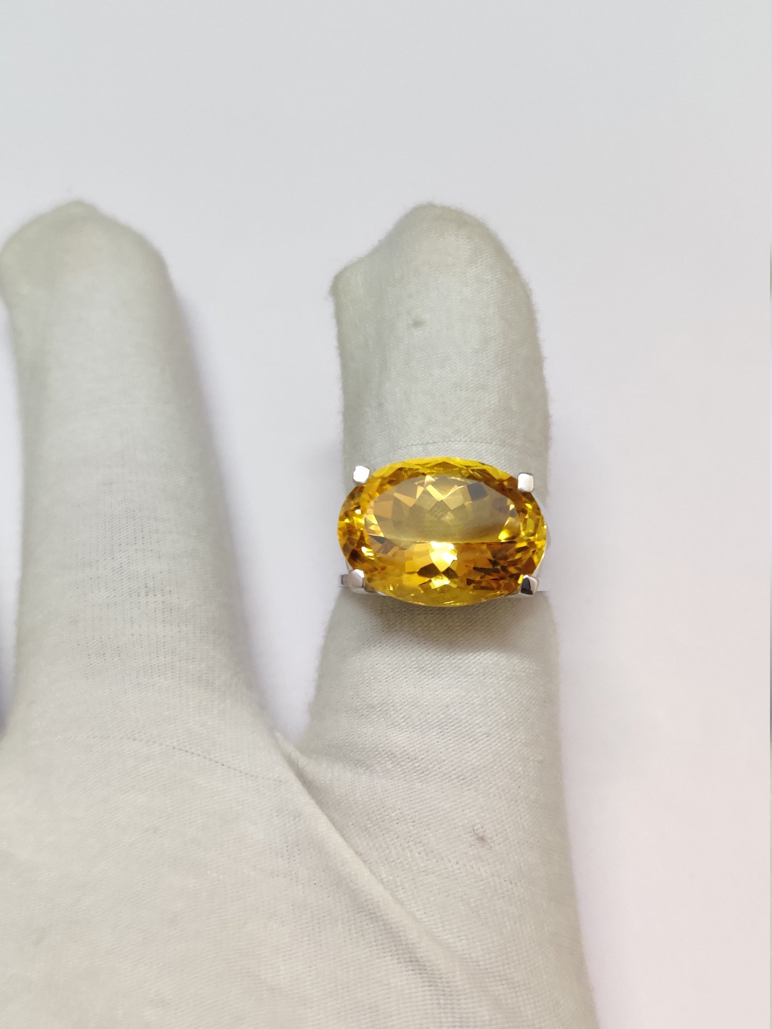 Sterling Silver Citrine Ring 13x18 mm Oval Natural Citrine Ring Gemstone Ring November Birthstone Large Citrine Ring Citrine Jewelry