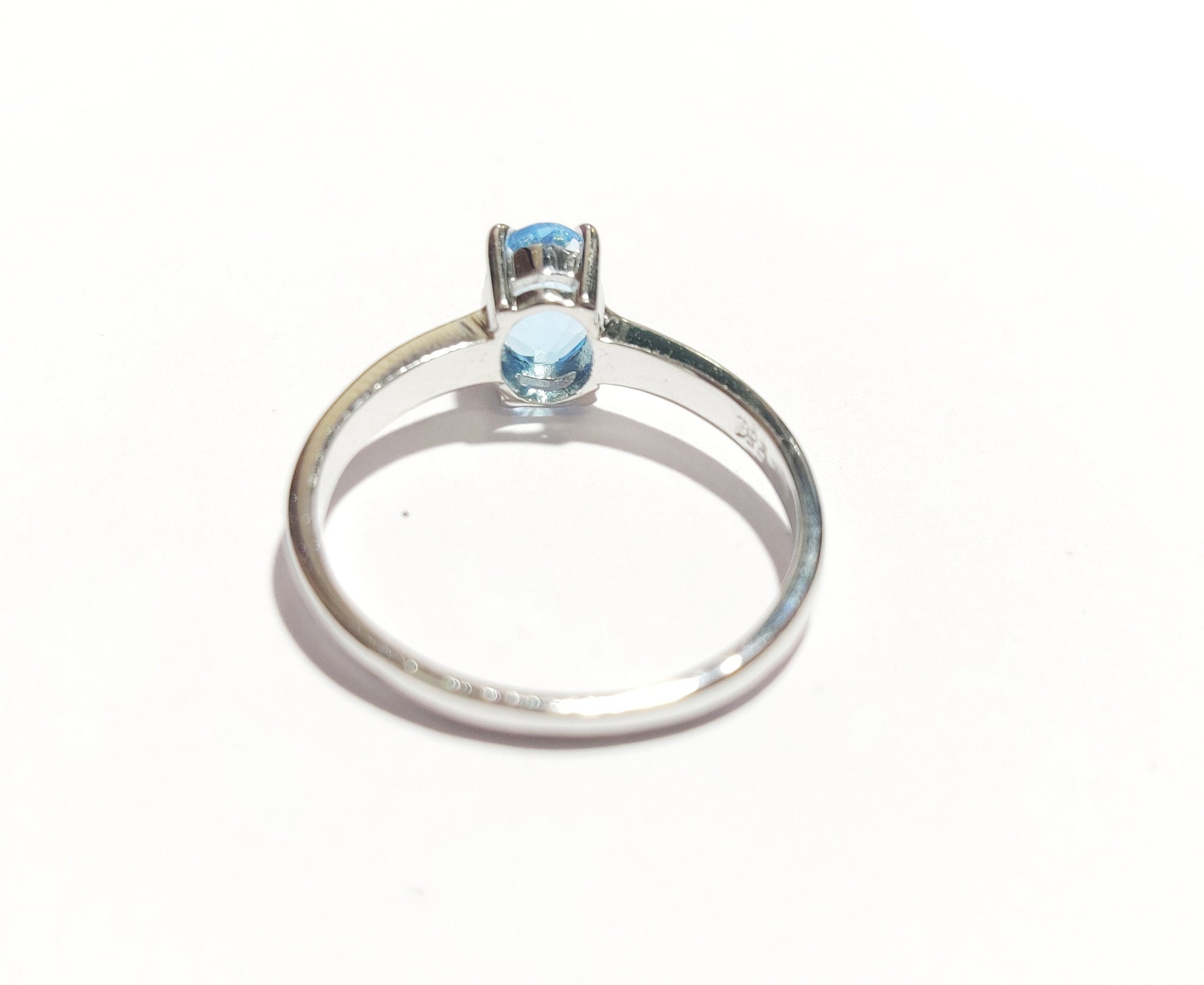 Sterling Silver Swiss Blue Topaz Ring 1.1 Ct Natural Swiss Blue Topaz Ring Minimalist Silver Ring Topaz Silver Band Blue Topaz Silver Ring