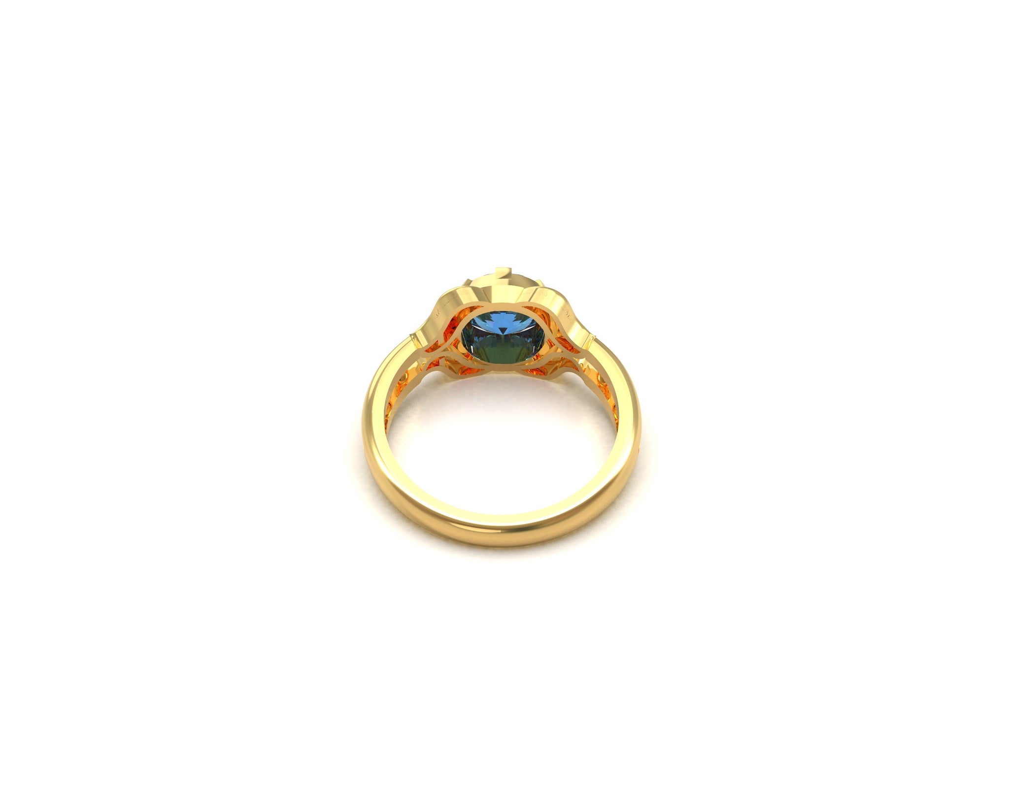 Gold Blue Sapphire Ring 1.9 Ct Blue Sapphire Ring 7 mm Round Natural Blue Sapphire Ring Sapphire Engagement Band Sapphire Wedding Band