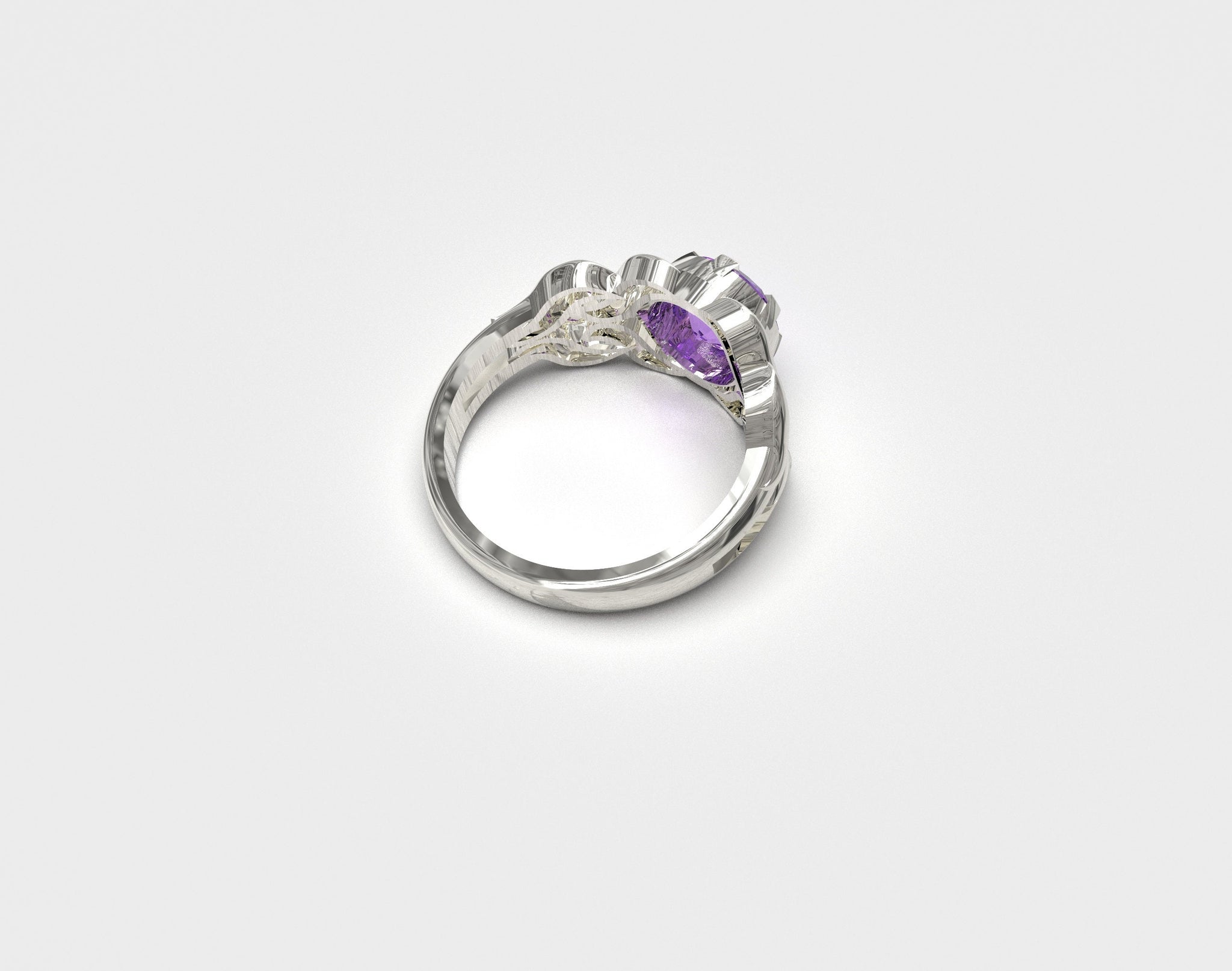 Silver Amethyst Ring 1.2 Ct Amethyst Silver Ring Unique Silver Amethyts Ring Heavy Amethyst Ring Men Anniversary Gift Men Natural Amethyst