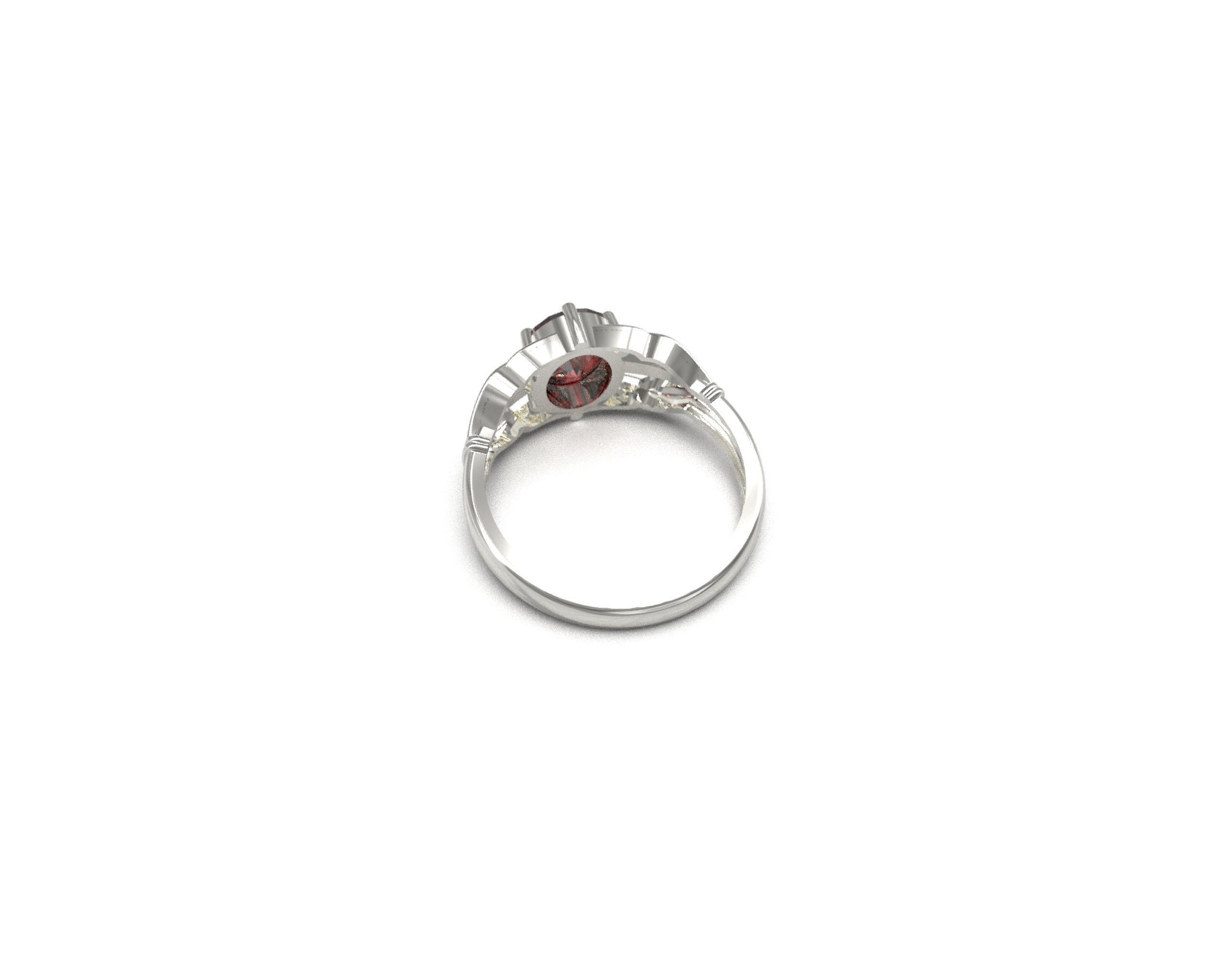 Sterling Silver Garnet Ring 7x9 mm Oval Natural Garnet Anniversary Gift Red Stone Ring Silver Birthstone Ring Unique Silver Web Ring