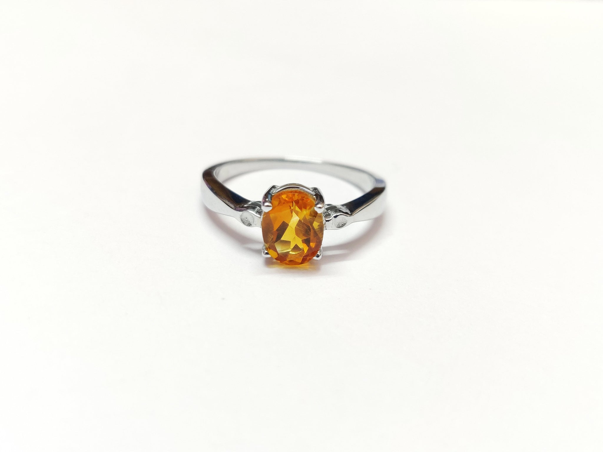 Silver Citrine Ring Orange Citrine Ring 1.2 Ct Citrine Ring High Quality Citrine Orange Stone Ring 925 Sterling Silver Citrine Ring Men
