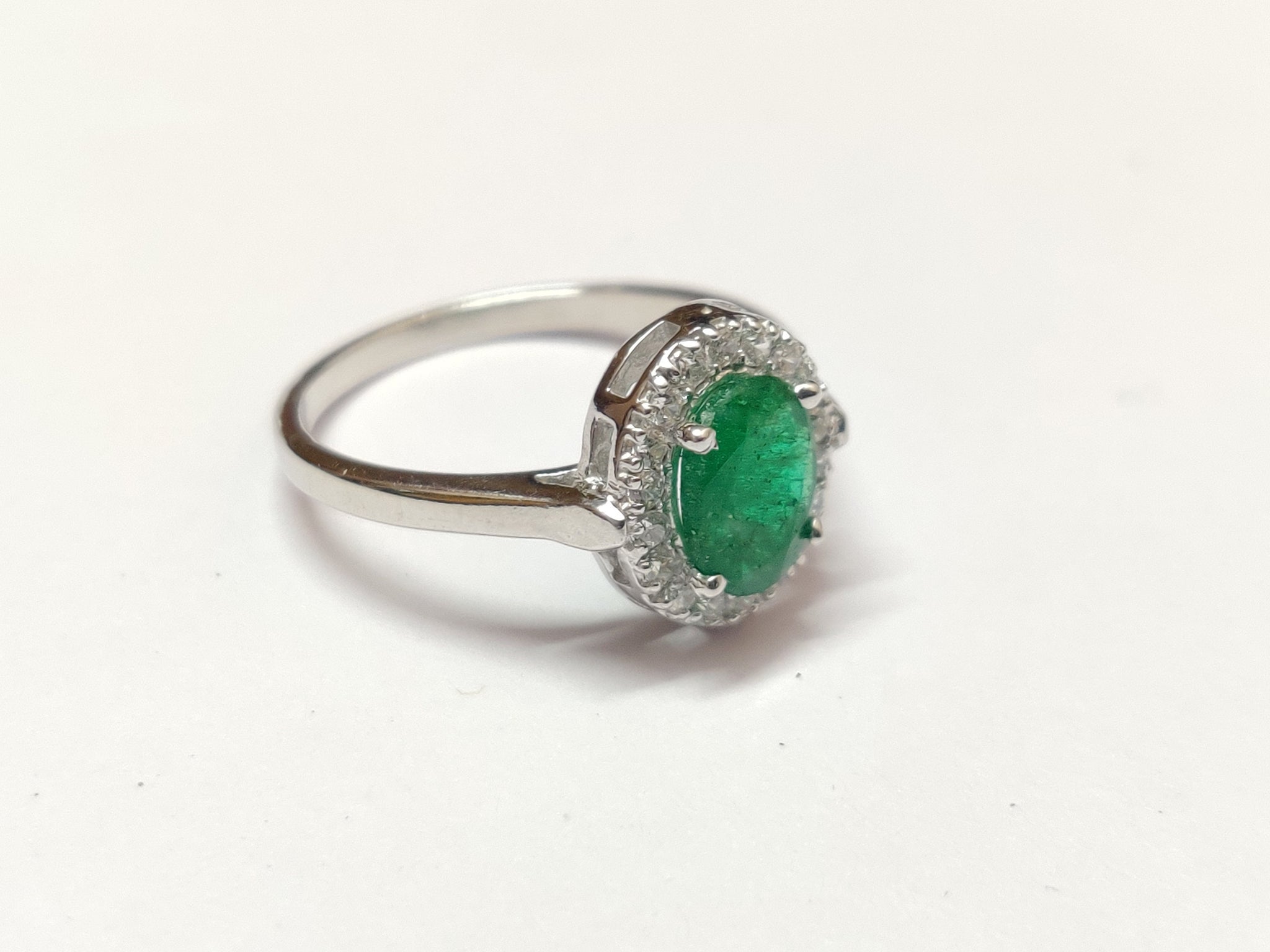 Silver Emerald Ring Natural Emerald Ring Emerald Ring Mens 1.2 Ct High Quality Emerald Cluster Ring May Birthstone Ring