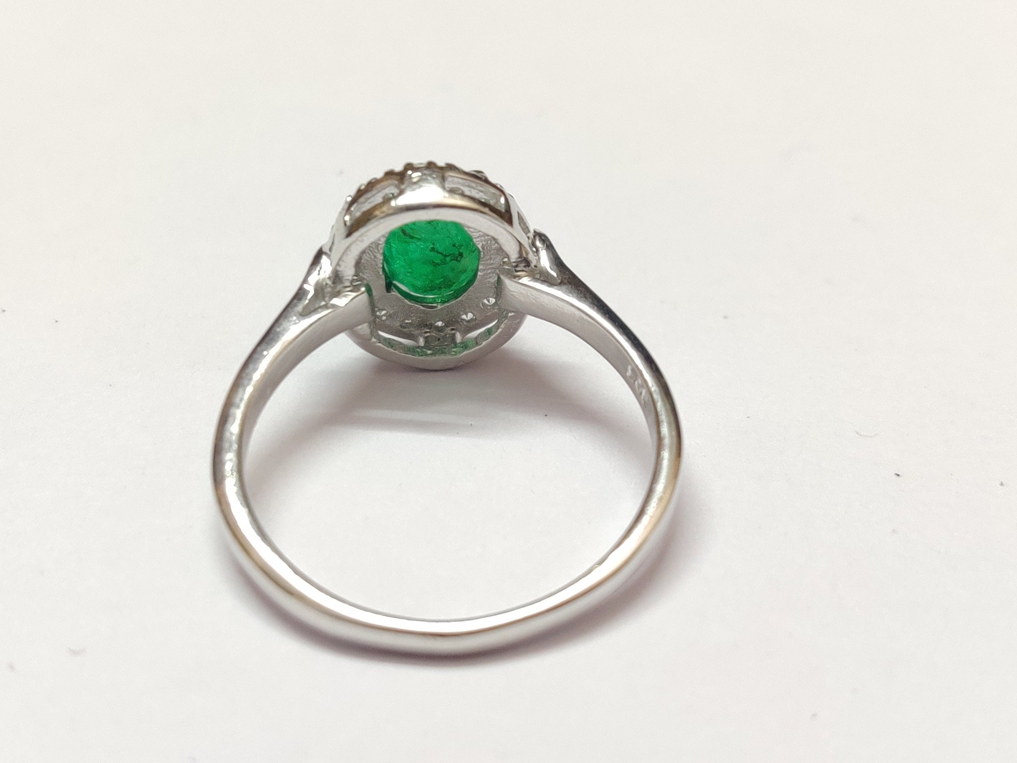 Silver Emerald Ring Natural Emerald Ring Emerald Ring Mens 1.2 Ct High Quality Emerald Cluster Ring May Birthstone Ring