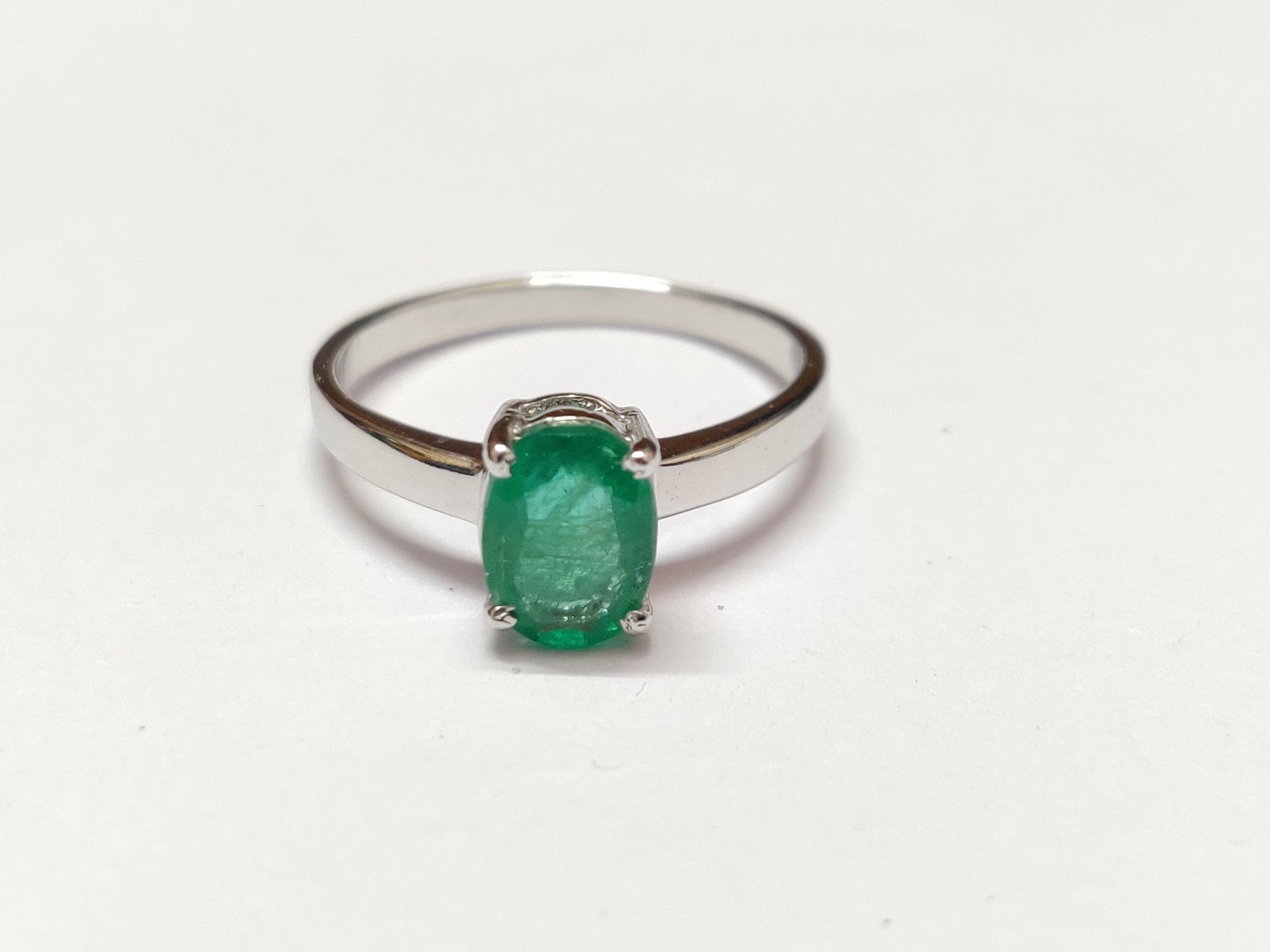 Emerald Ring Natural Emerald Ring Silver Emerald Band Emerald Ring Men 1.1 Ct High Qulity Emerald 925 Sterling Silver Emerald Ring For Men