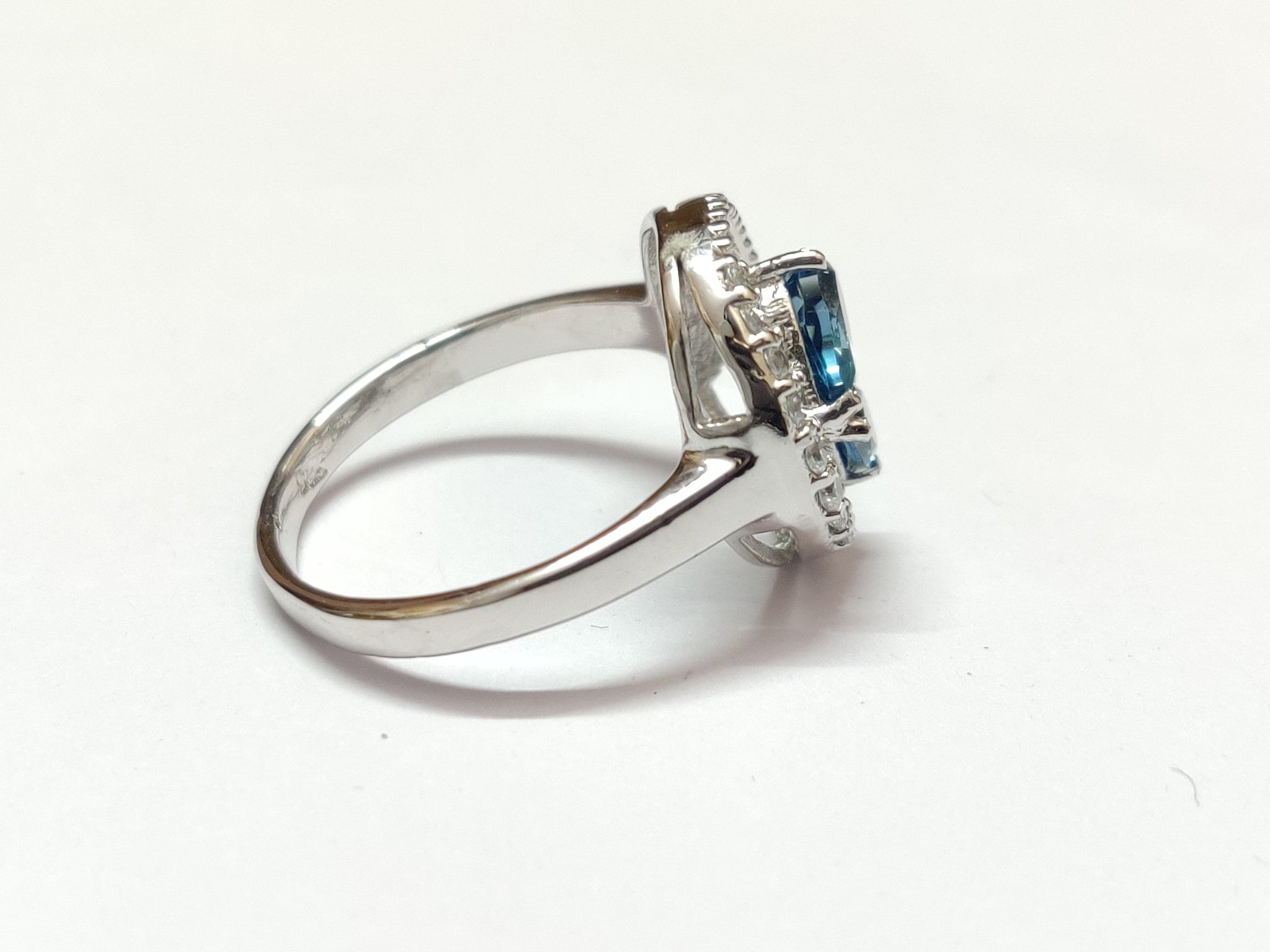 London Blue Topaz Ring Silver Blue Topaz Ring 0.6 Ct London Blue Topaz Ring Women December Birthstone Ring Vintage Style Blue Topaz Ring