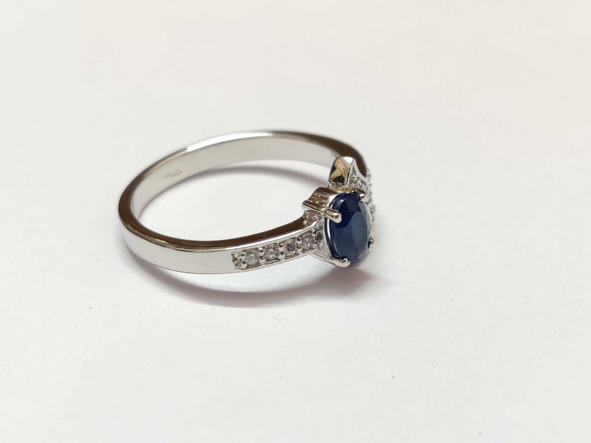 Blue Sapphire Ring 0.6 Ct Natural Blue Sapphire Ring Genuine Sapphire Ring Silver Blue Sapphire Ring Oval Sapphire September Birthstone Ring
