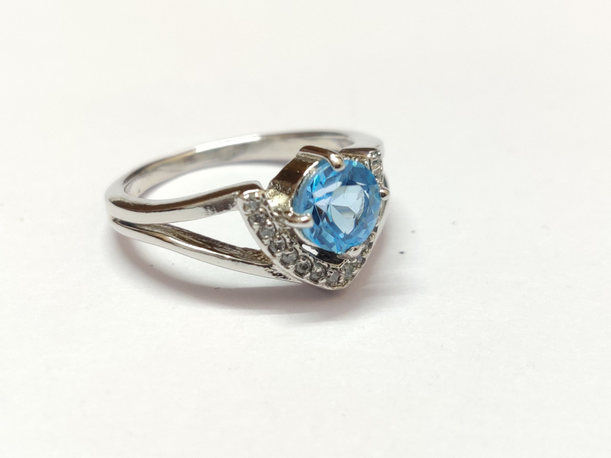 Swiss Blue Topaz Ring Silver Swiss Blue Topaz Engagement Ring 1.3 Ct Swiss Topaz Men Ring Natural Swiss Blue Topaz Promise Ring Birthstone