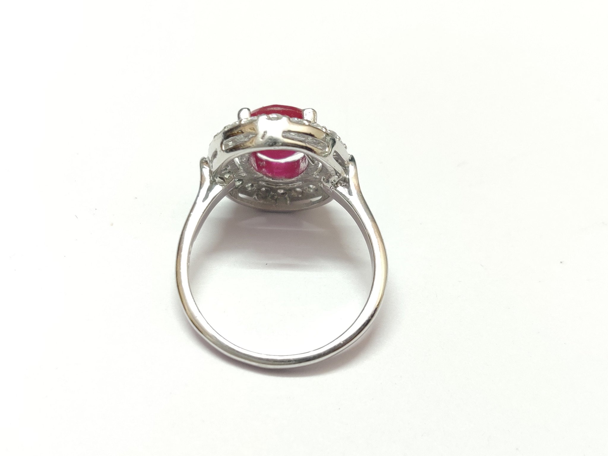 Ruby Cocktail Ring Ruby Cluster Ring 5 Ct Ruby Silver Ring Ruby Engagement Ring Glass Filled Ruby Wedding Ring Anniversary Ring Promise Ring