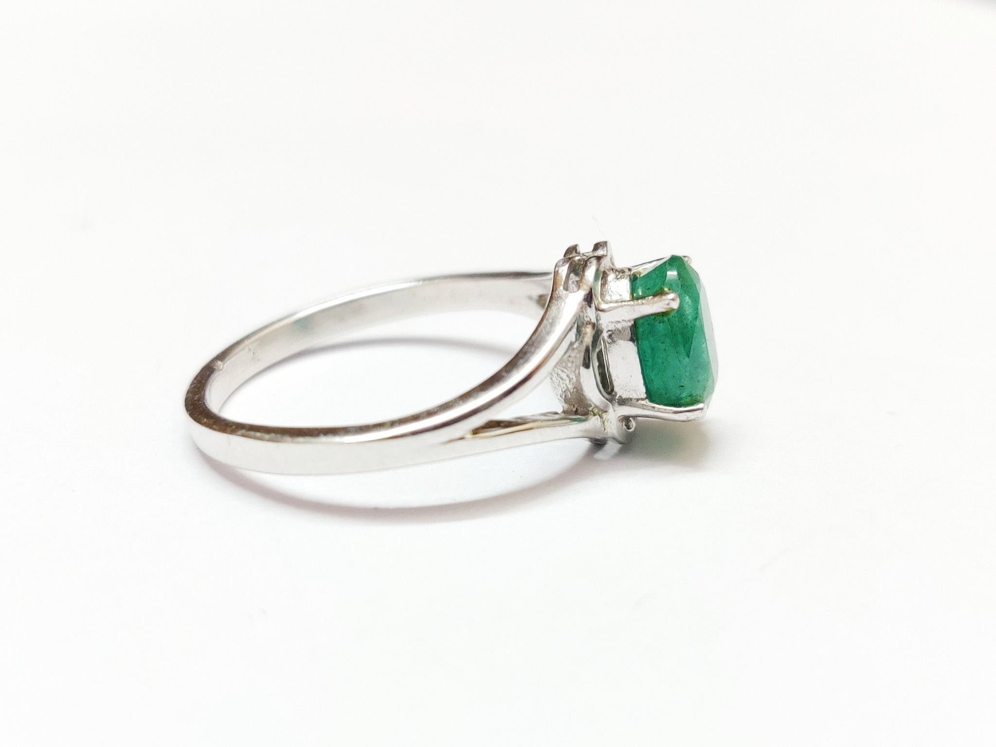 Emerald Ring 1.1 Ct High Quality Emerald Natural Emerald Ring Silver Emerald Band Emerald Ring Men 925 Sterling Silver Emerald Ring For Men