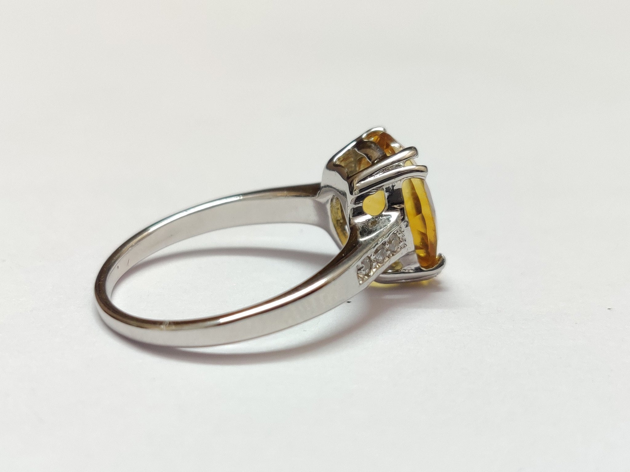 Citrine Ring Silver Citrine Ring 5.5 Ct Natural Citrine Ring 10x12 Large Citrine Ring Citrine Engagement Ring Yello Citrine Ring November