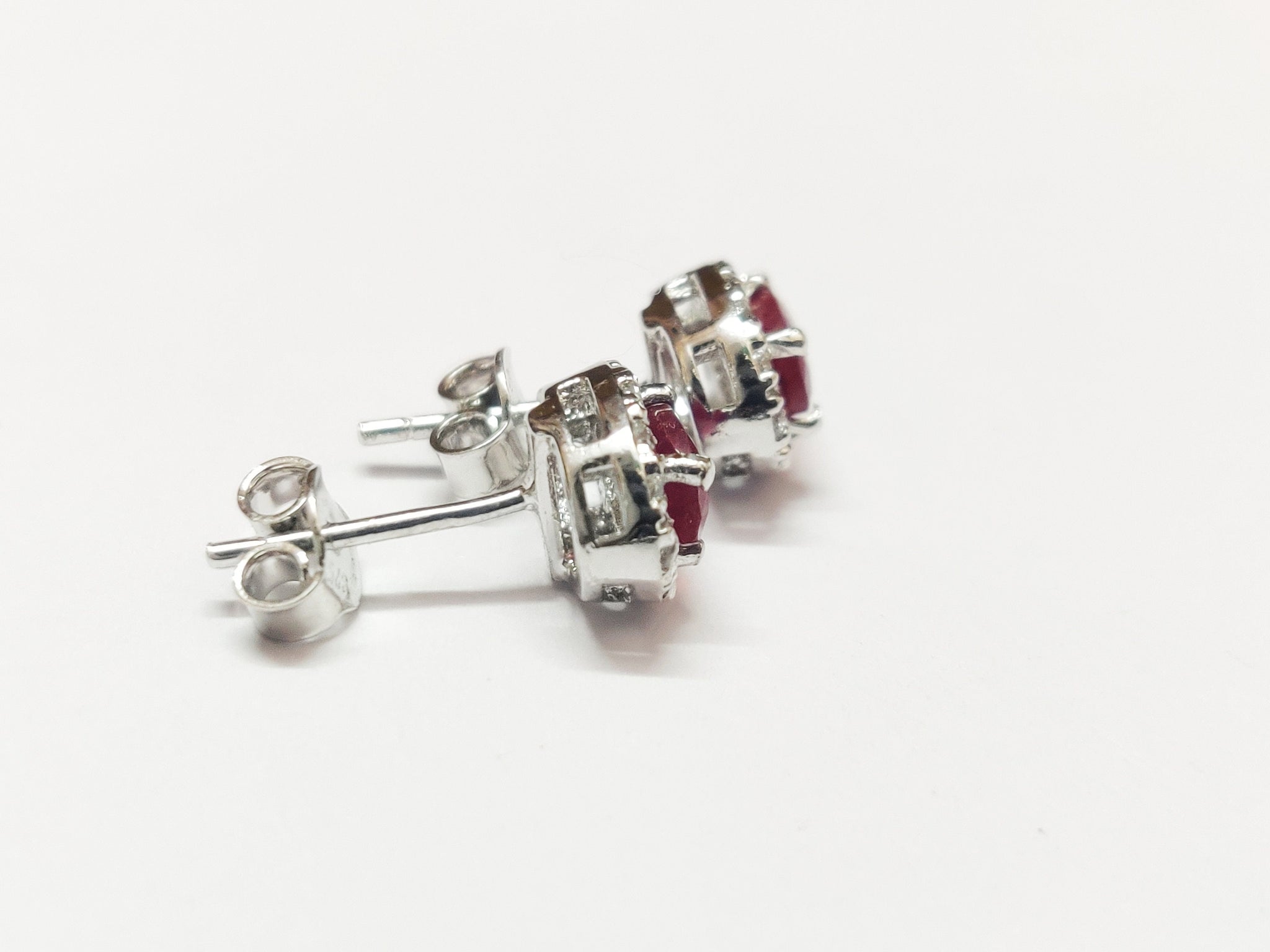 Ruby Stud Earrings 1.2 Ct Ruby Earrings Glass Filled Ruby 4x6 mm Oval Ruby Ear Studs Natural Ruby Ear Studs July Birthstone Ear Studs