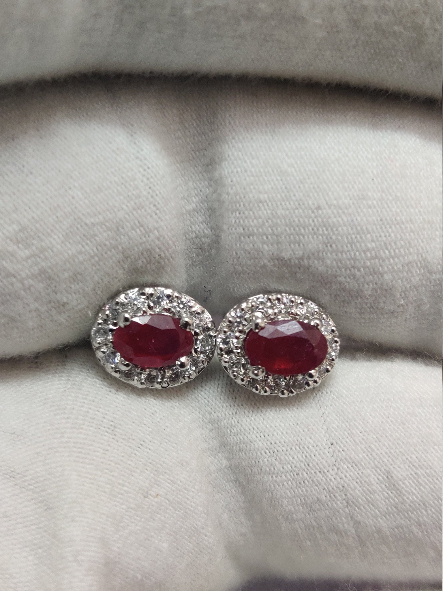 Ruby Stud Earrings 1.2 Ct Ruby Earrings Glass Filled Ruby 4x6 mm Oval Ruby Ear Studs Natural Ruby Ear Studs July Birthstone Ear Studs