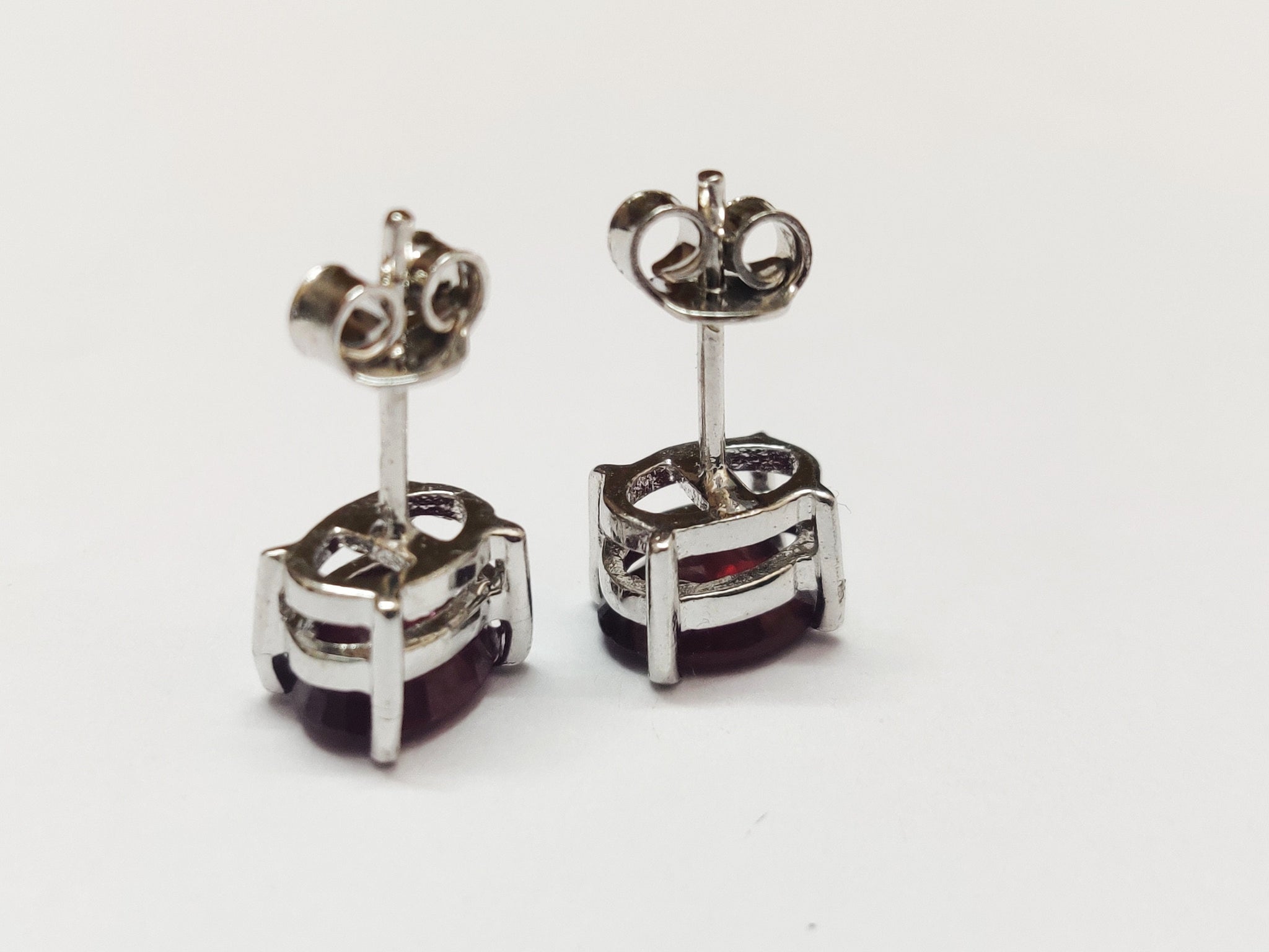 Ruby Stud Earrings 2.5 Ct Ruby Earrings Glass Filled Ruby 6x8 mm Oval Ruby Ear Studs Natural Red Ruby Ear Studs July Birthstone Ear Studs