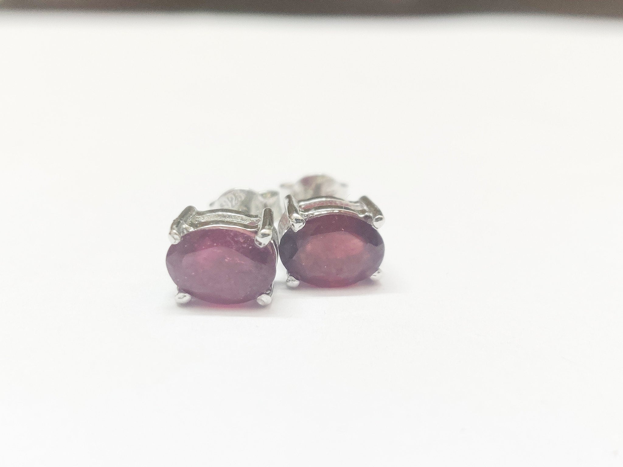 Ruby Stud Earrings 2.5 Ct Ruby Earrings Glass Filled Ruby 6x8 mm Oval Ruby Ear Studs Natural Red Ruby Ear Studs July Birthstone Ear Studs
