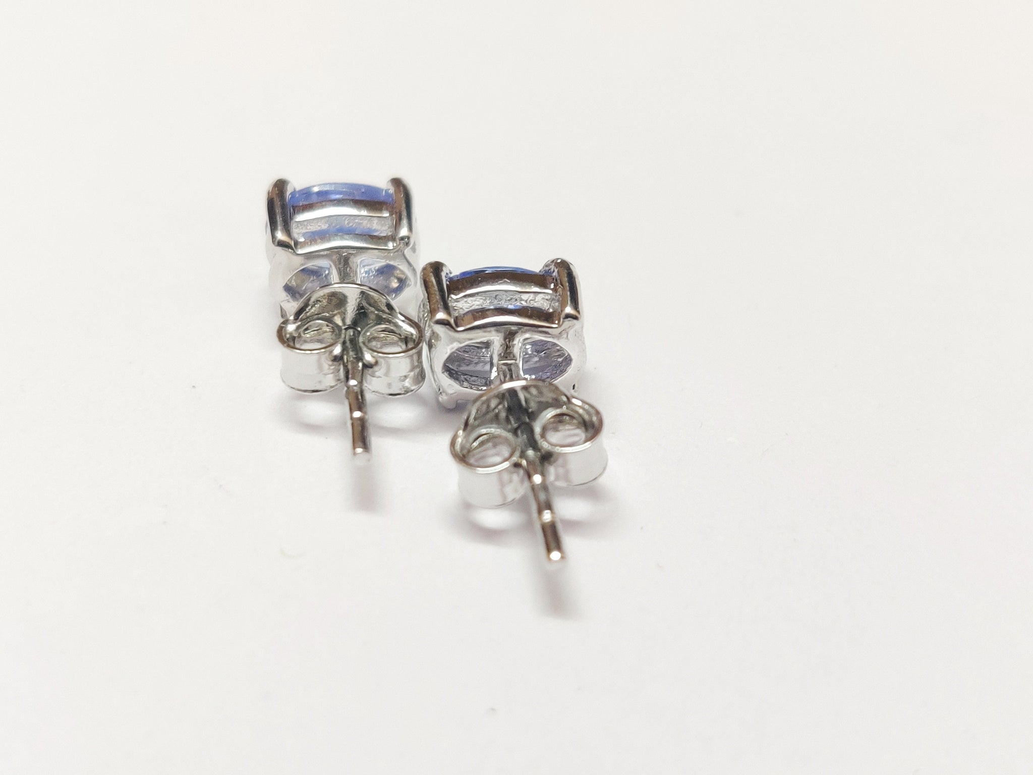 Tanzanite Ear Studs Silver Tanzanite Earrings 1.7 Ct Tanzanite Stud Earrings Minimalist Ear Studs Tiny Ear Studs Silver Tanzanite Jewelry