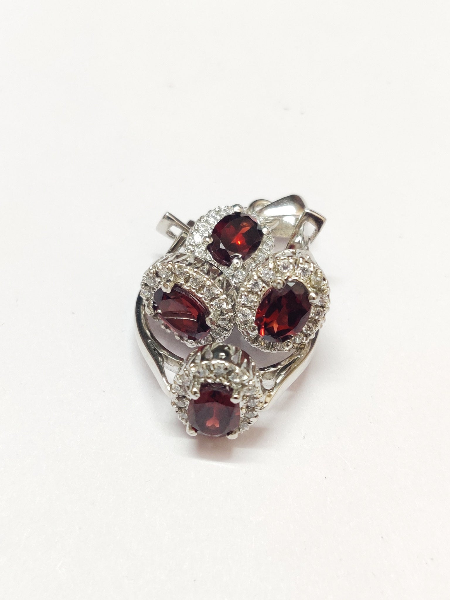 Silver Red Garnet Jewelry Set Garnet Cluster Jewelry Set 3.2 Ct Natural Garnet 5x7 mm Oval January Birthstone Set Jewelry Set For Mother