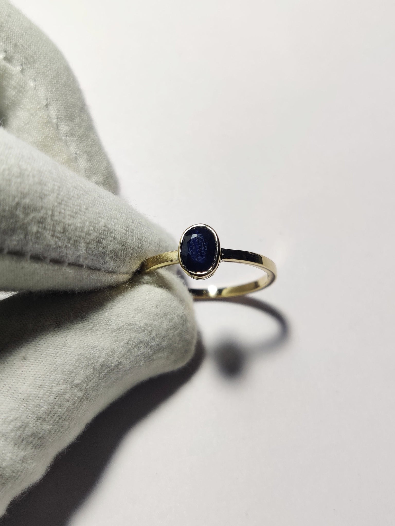14K Yellow Gold Sapphire Ring Natural Blue Sapphire Ring Men Sapphire Gold Ring 14K Gold Mens Unique Ring Sapphire in Gold Ring
