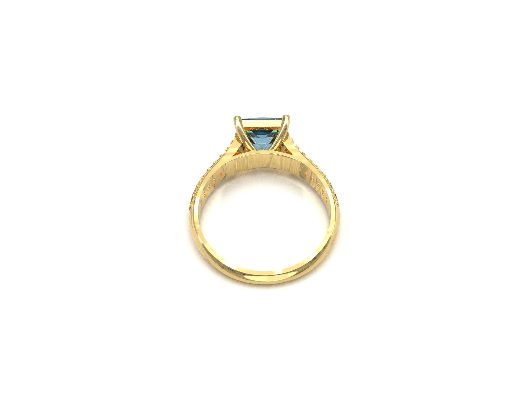 Natural London Blue Topaz Gold Ring 2.5 Ct London Blue Topaz Engagement Ring Men Blue Topaz Statement Ring Blue Topaz Wedding Ring