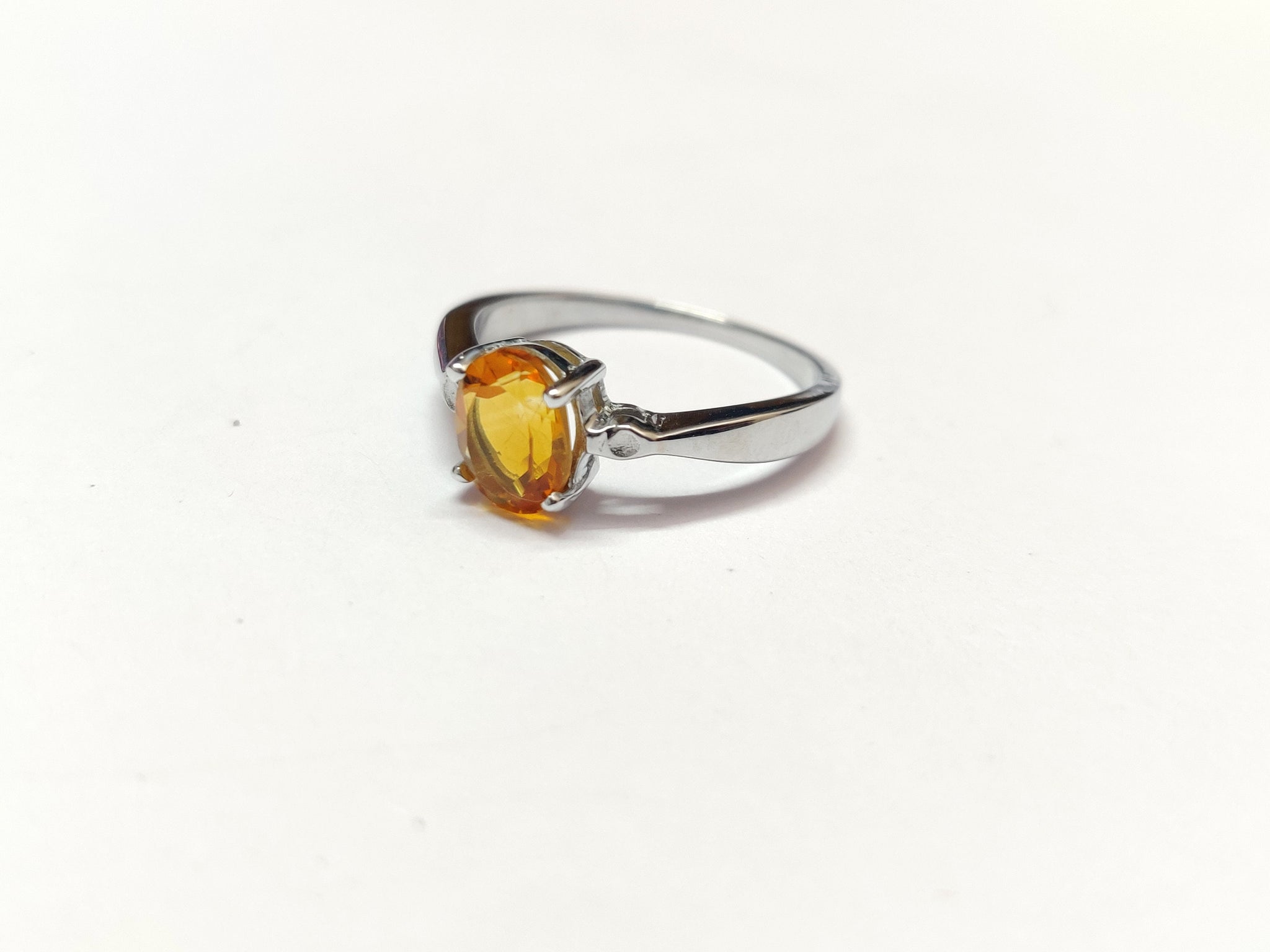 Silver Citrine Ring Orange Citrine Ring 1.2 Ct Citrine Ring High Quality Citrine Orange Stone Ring 925 Sterling Silver Citrine Ring Men