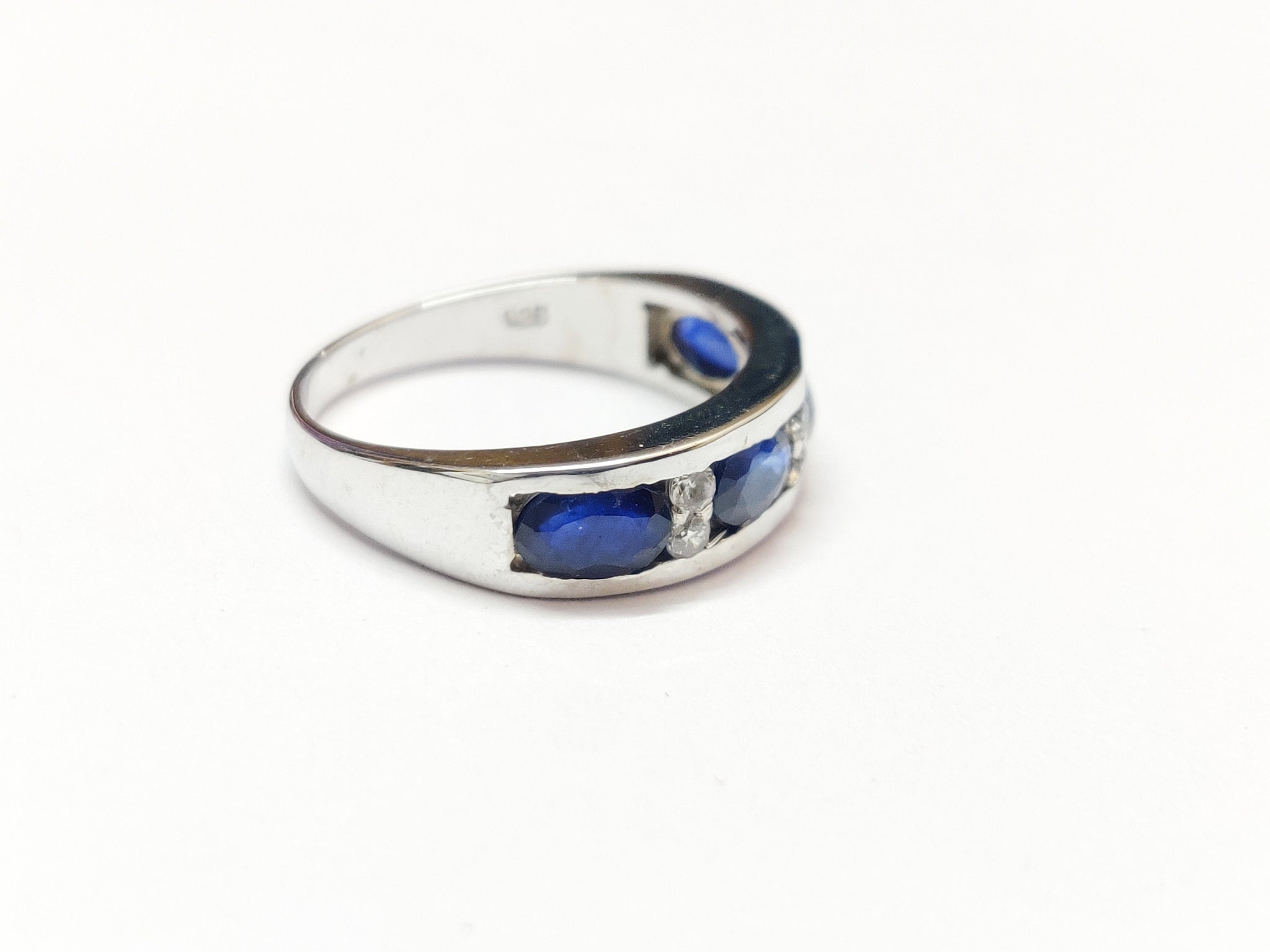 Natural Blue Sapphire Band Silver Blue Sapphire Ring High Quality 2.5 Ct Natural Blue Sapphire Ring September Birthstone Sapphire Jewelry