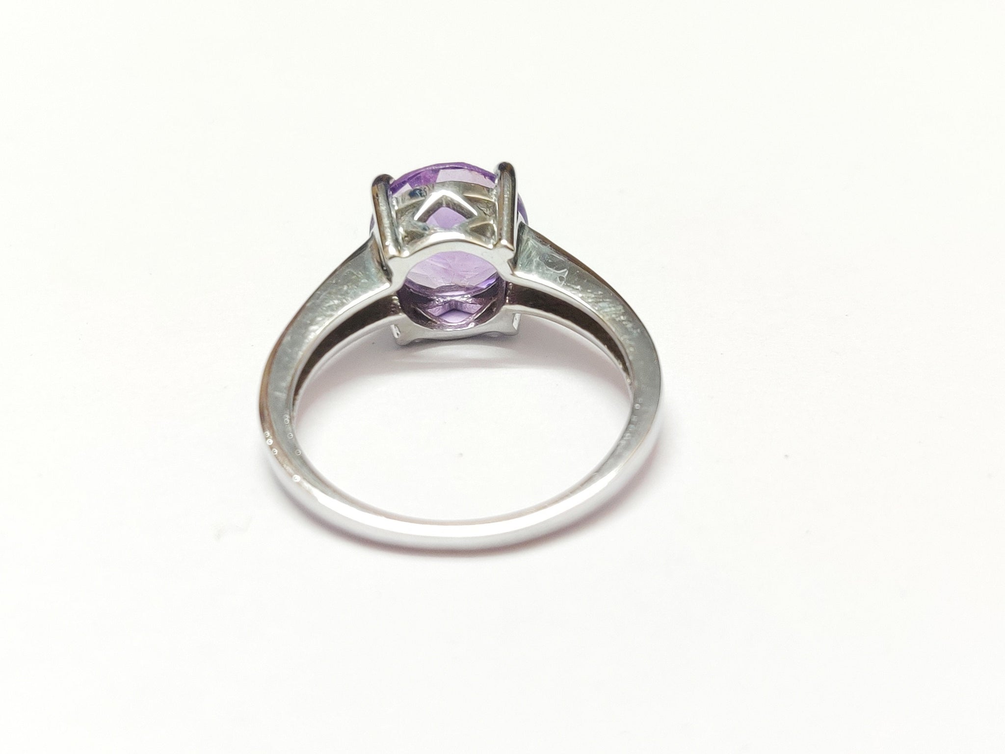 Silver Amethyst Ring High Quality 2 Ct Amethyst Ring 8 mm Round Amethyst Ring Purple Amethyst Ring February Birthstone Amethyst Jewelry