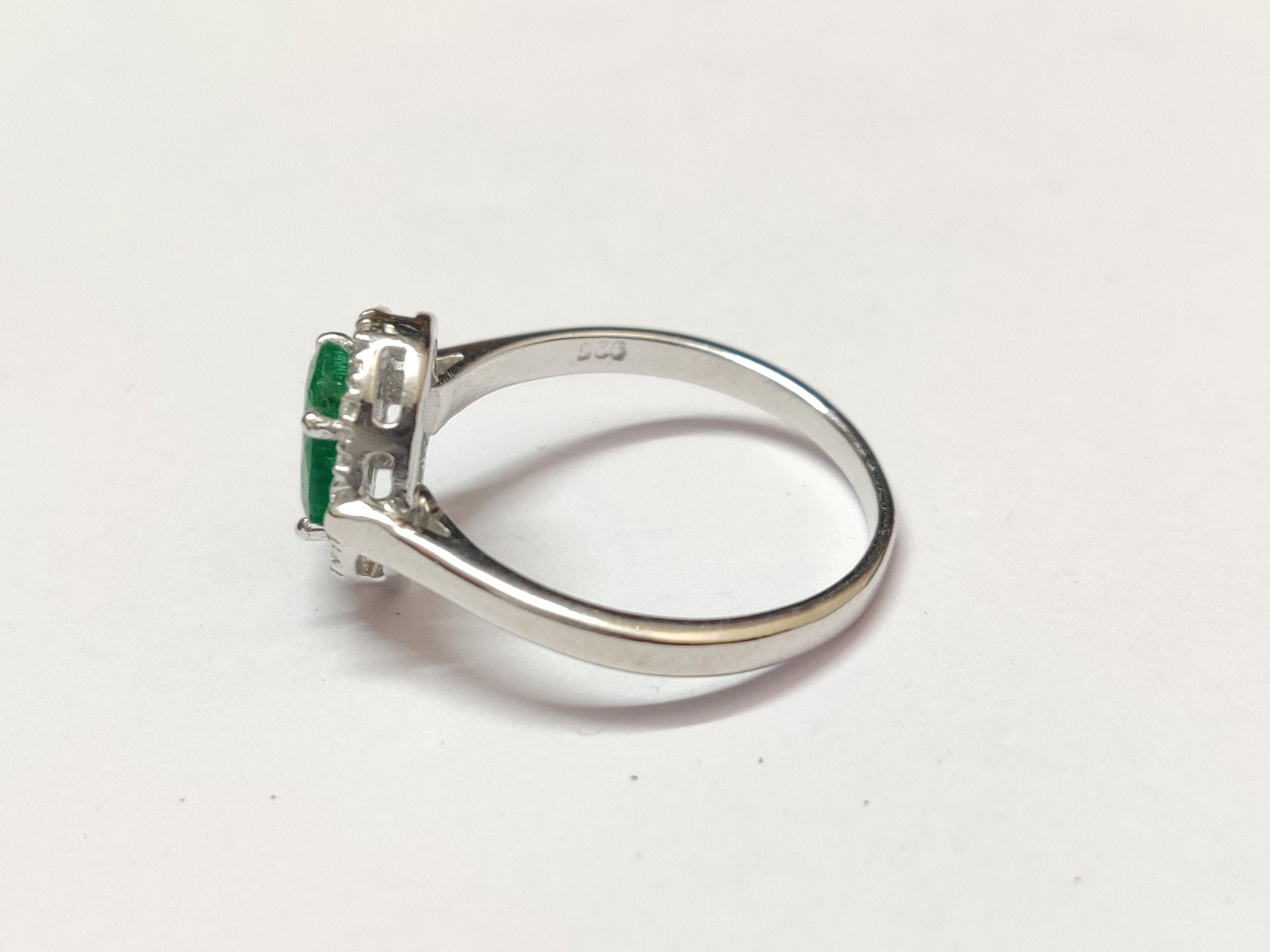 Silver Emerald Ring Natural Emerald Ring Emerald Ring Mens 1.2 Ct High Quality Emerald Cluster Ring May Birthstone Ring