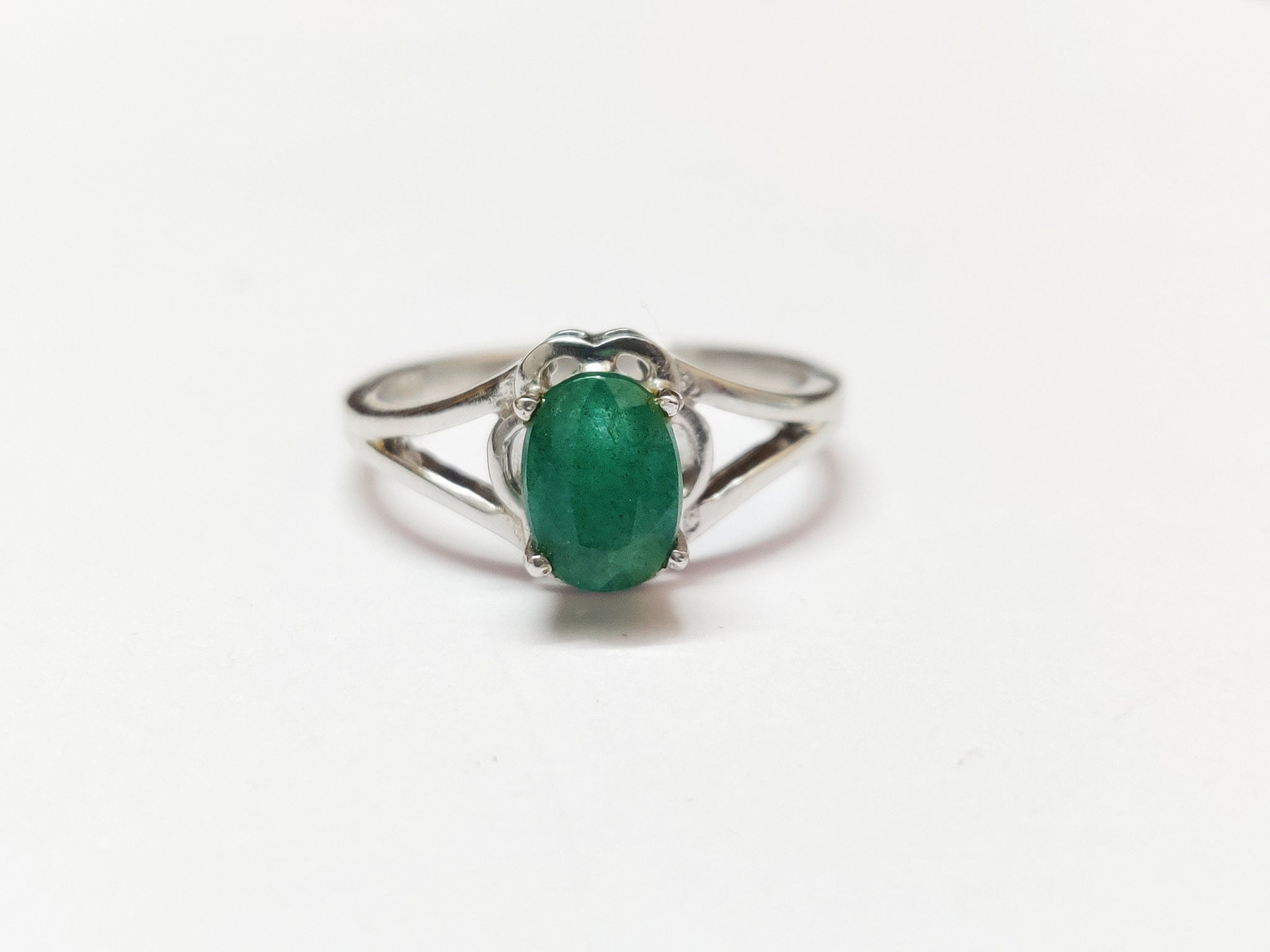 Emerald Ring 1.1 Ct High Quality Emerald Natural Emerald Ring Silver Emerald Band Emerald Ring Men 925 Sterling Silver Emerald Ring For Men