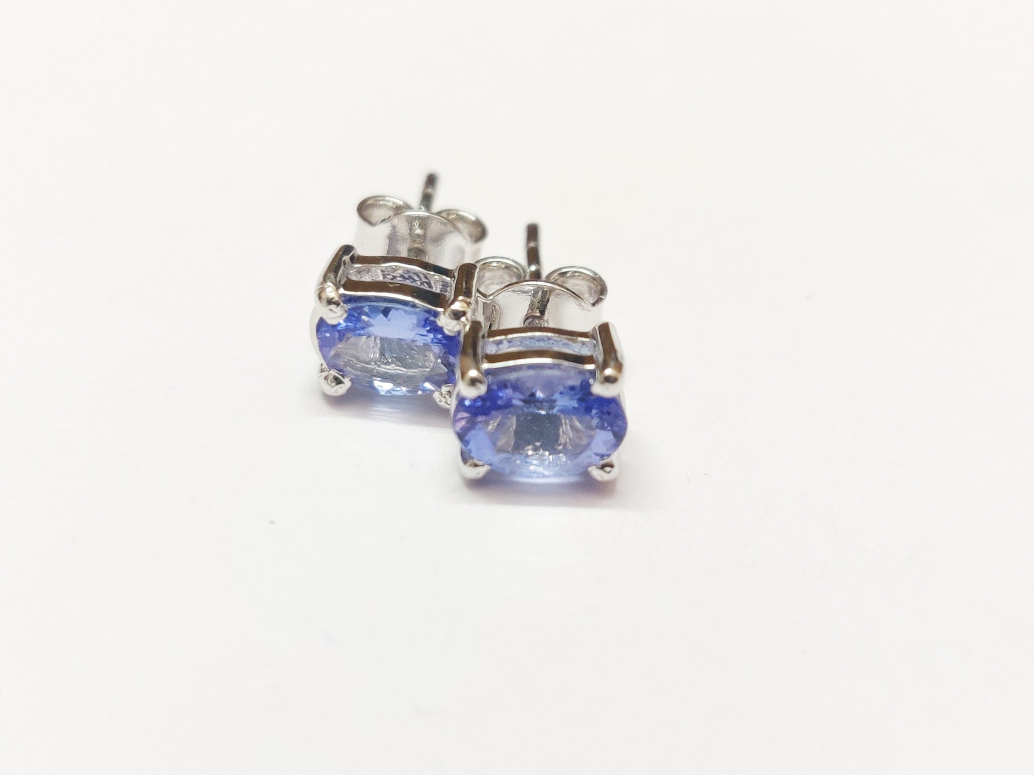 Tanzanite Ear Studs Silver Tanzanite Earrings 1.7 Ct Tanzanite Stud Earrings Minimalist Ear Studs Tiny Ear Studs Silver Tanzanite Jewelry