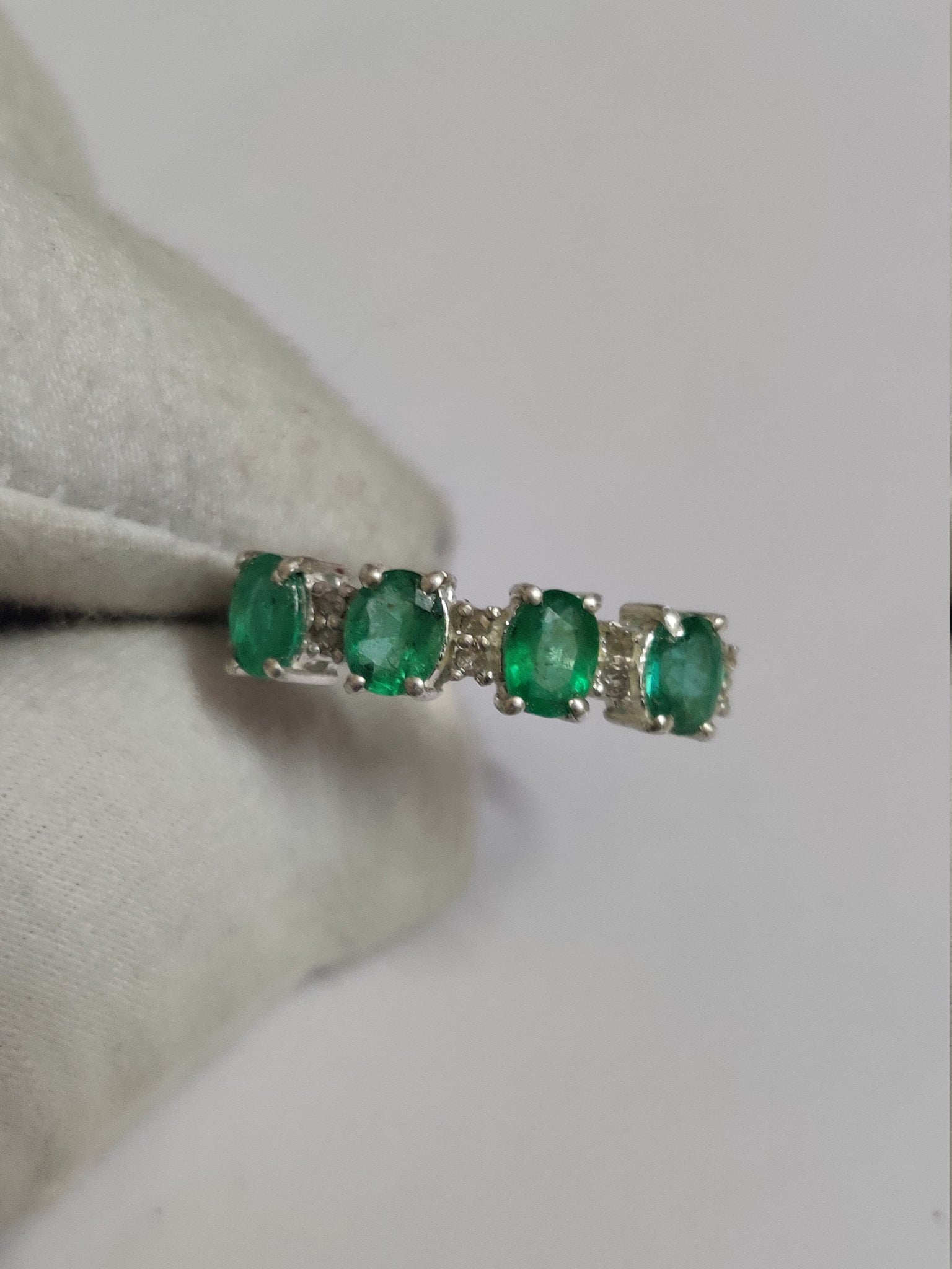 925 Silver Emerald Ring 2 Ct Natural Emerald Ring 925 Sterling Silver Emerald Ring 4 Stone Natural Zambian Emerald Ring For Men