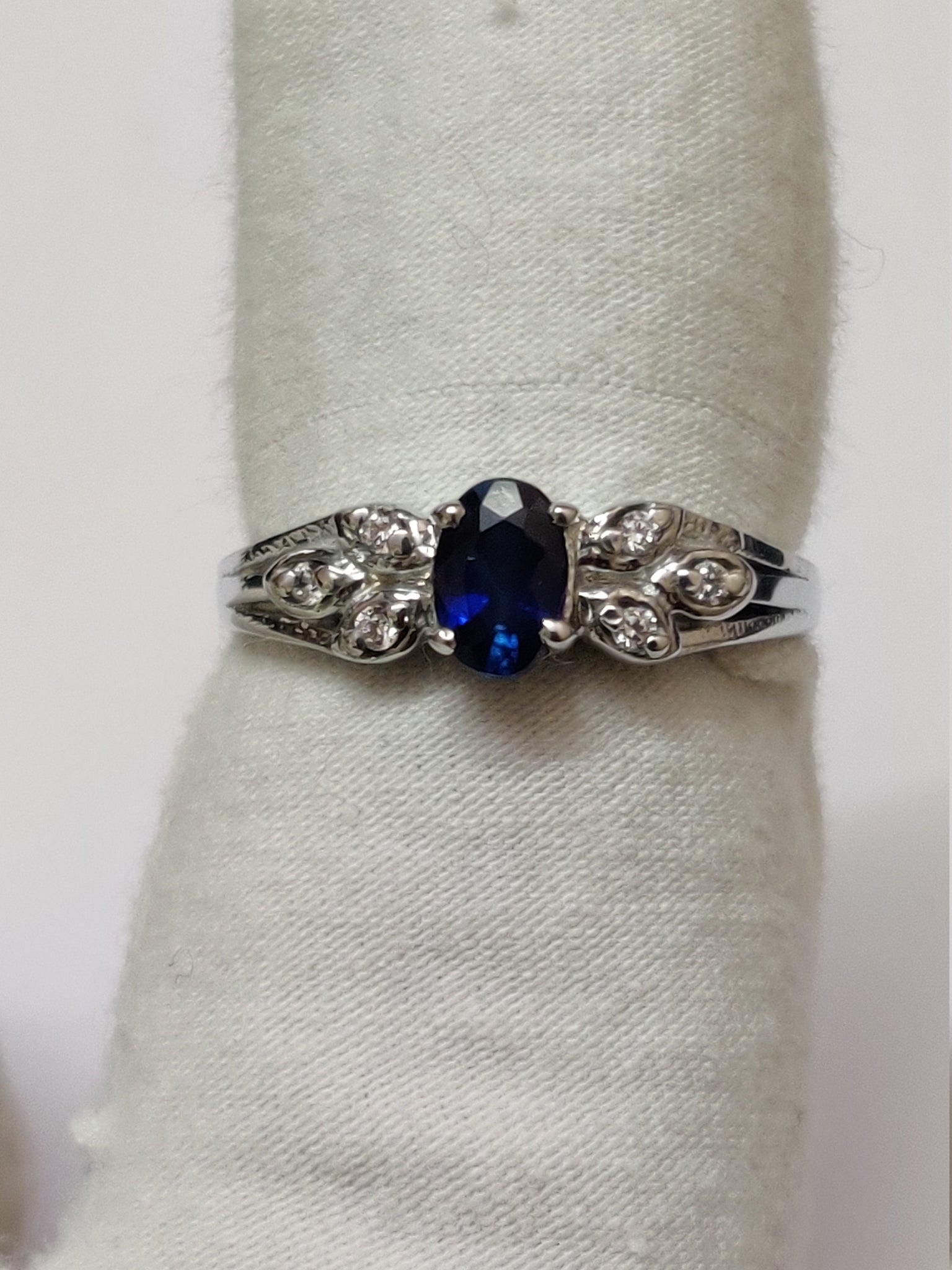 Tiny Blue Sapphire Ring Dainty Blue Sapphire Ring 0.60 Ct Natural Blue Sapphire Ring 4x6 mm Oval Sapphire Ring Silver Blue Sapphire Ring