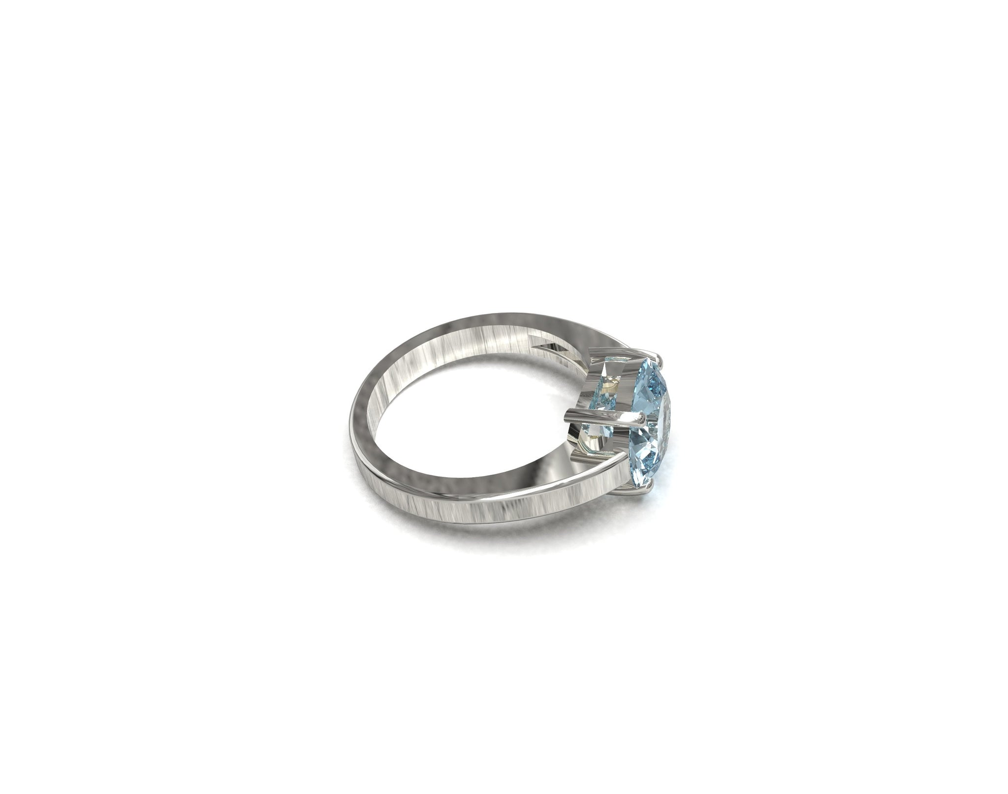 Silver Blue Topaz Ring 925 Sterling Silver Blue Topaz Promise Ring 10 mm Round 4 Ct Natural Blue Topaz Band Blue Topaz Anniversary Ring