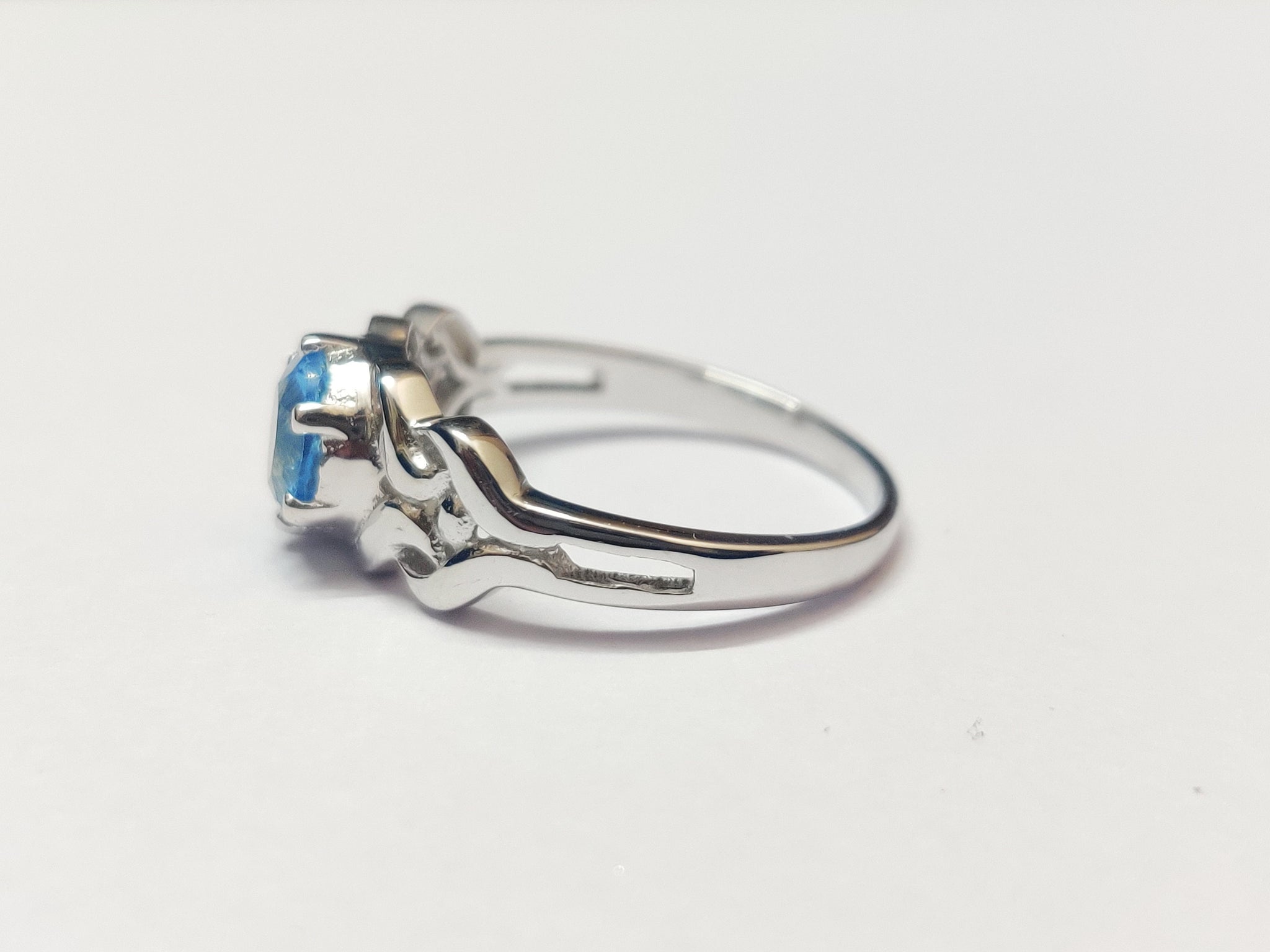 Silver Blue Topaz Ring 1.6 Ct Blue Topaz Silver Ring Unique Silver Blue Topaz Ring Heavy Blue Topaz Ring Men Anniversary Gift Men