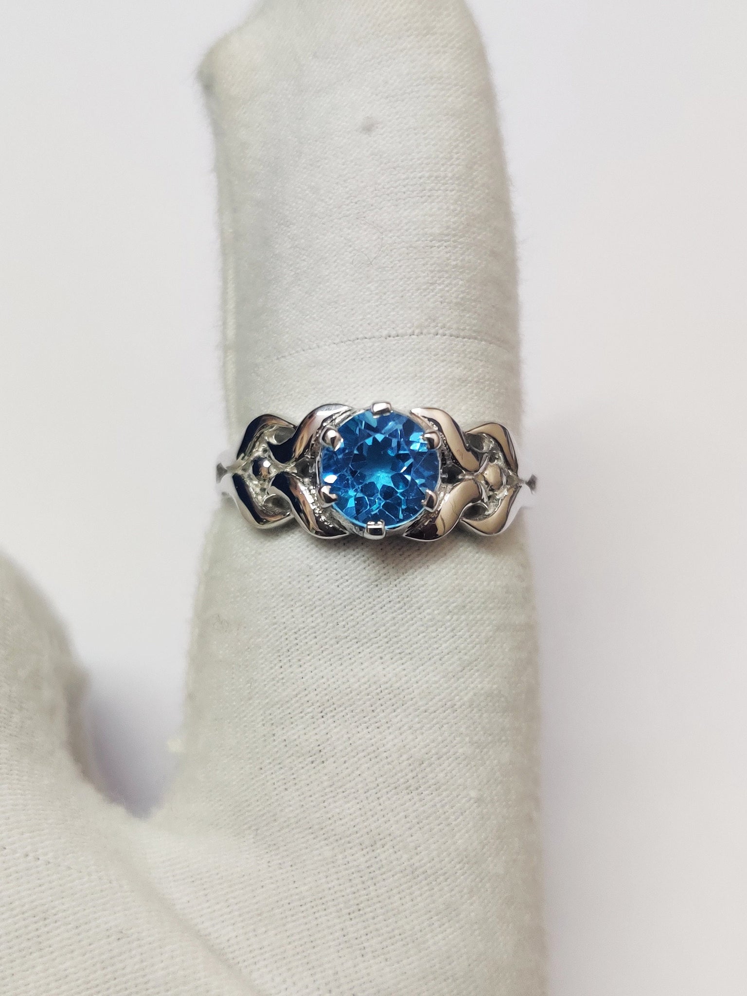 Silver Blue Topaz Ring 1.6 Ct Blue Topaz Silver Ring Unique Silver Blue Topaz Ring Heavy Blue Topaz Ring Men Anniversary Gift Men