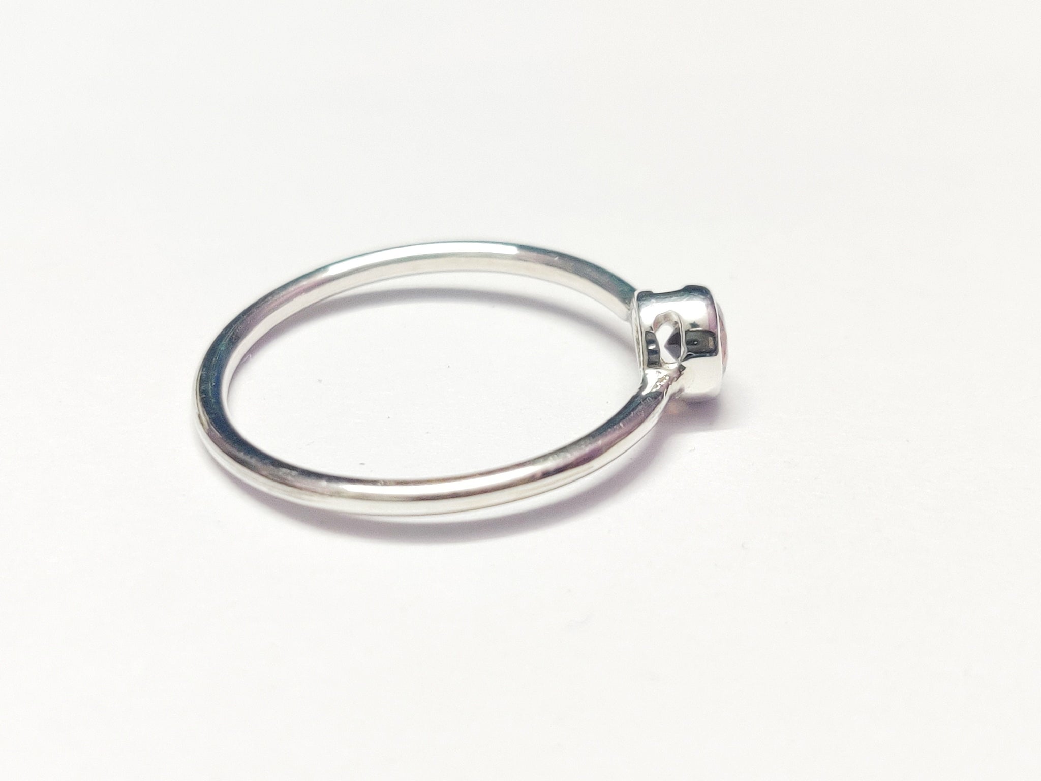 Silver Garnet Band Red Garnet Ring 0.3 Ct Garnet Ring January Birthstone Ring Garnet Minimalist Ring Garnet Stacking Silver Birthstone Ring