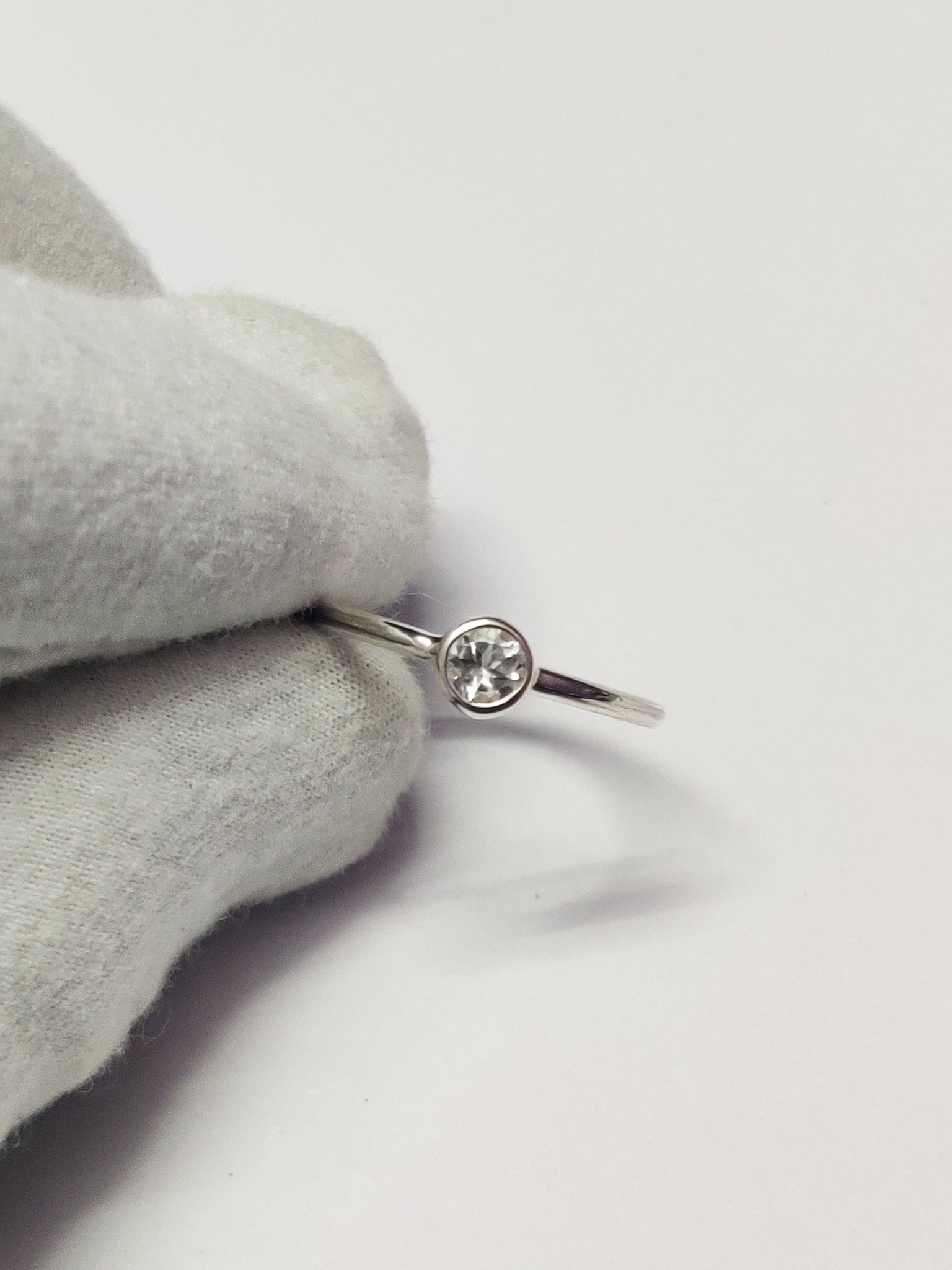 Silver White Topaz Band Natural White Topaz Band 0.2 Ct White Topaz Ring White Topaz Birthstone Ring December Birthstone Ring Promise Ring