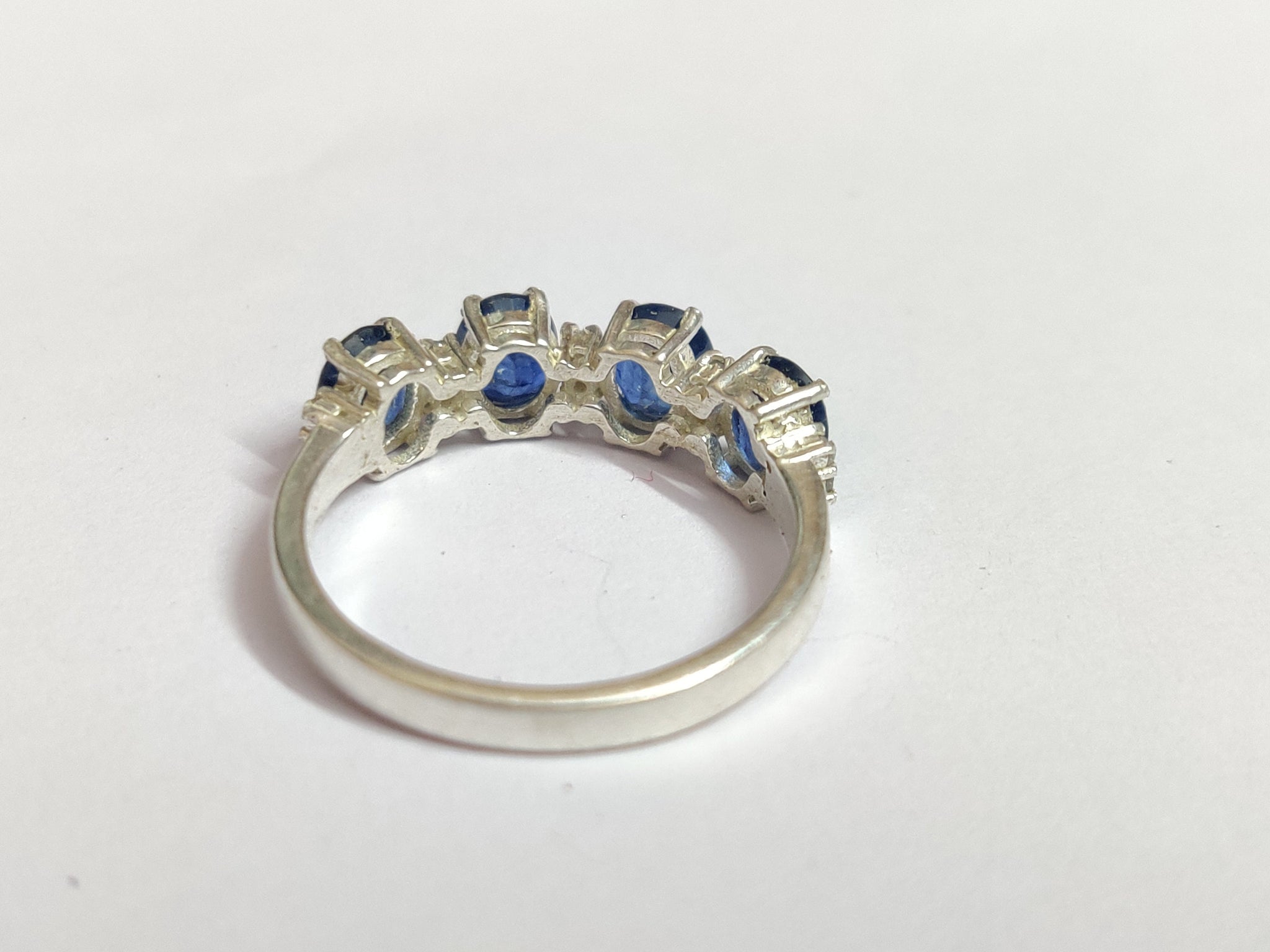 Silver Blue Sapphire Ring 2.5 Ct Natural Blue Sapphire Band September Birthstone Ring Sapphire Promise Ring Sapphire Engagement Ring