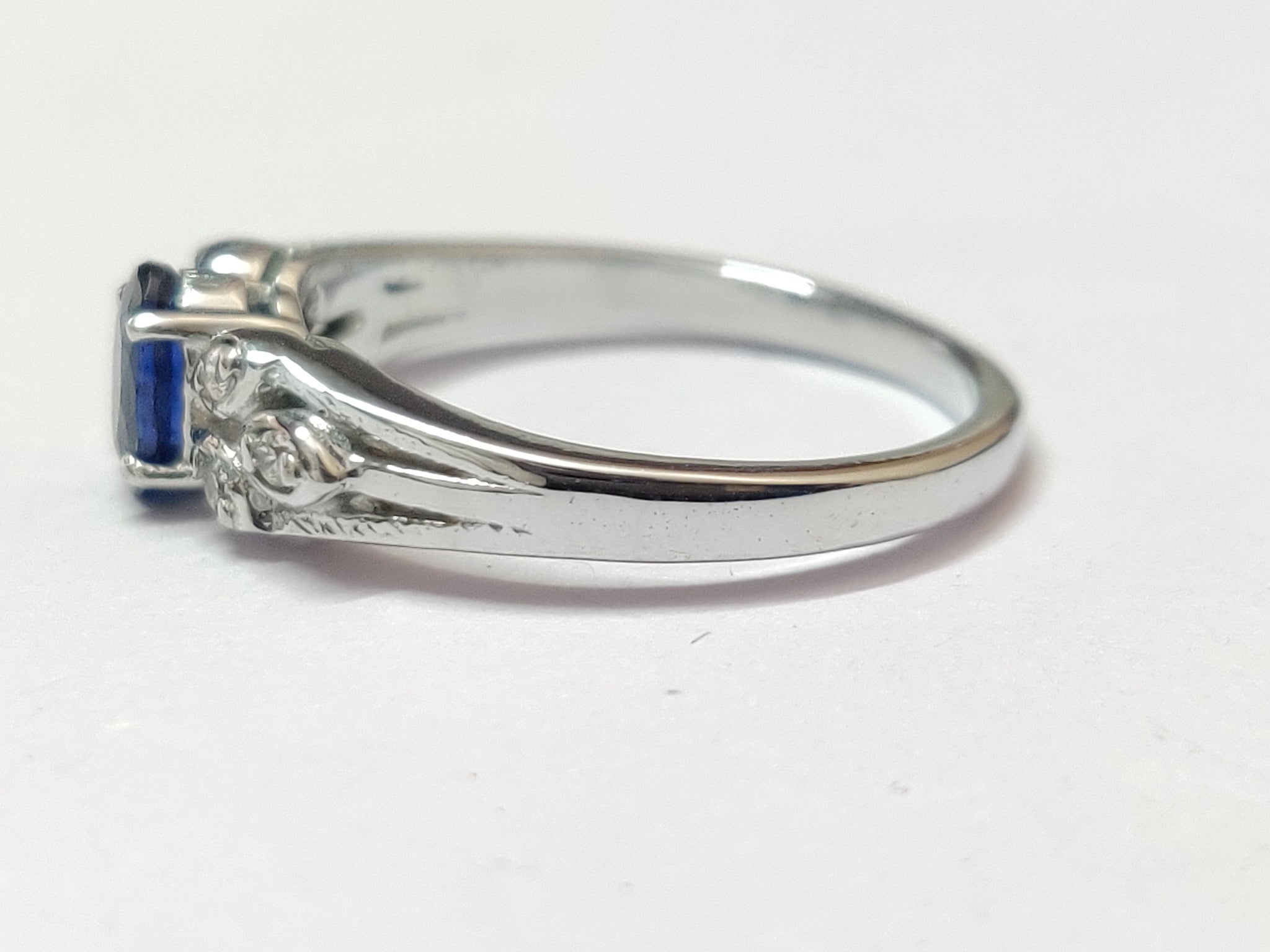 Tiny Blue Sapphire Ring Dainty Blue Sapphire Ring 0.60 Ct Natural Blue Sapphire Ring 4x6 mm Oval Sapphire Ring Silver Blue Sapphire Ring