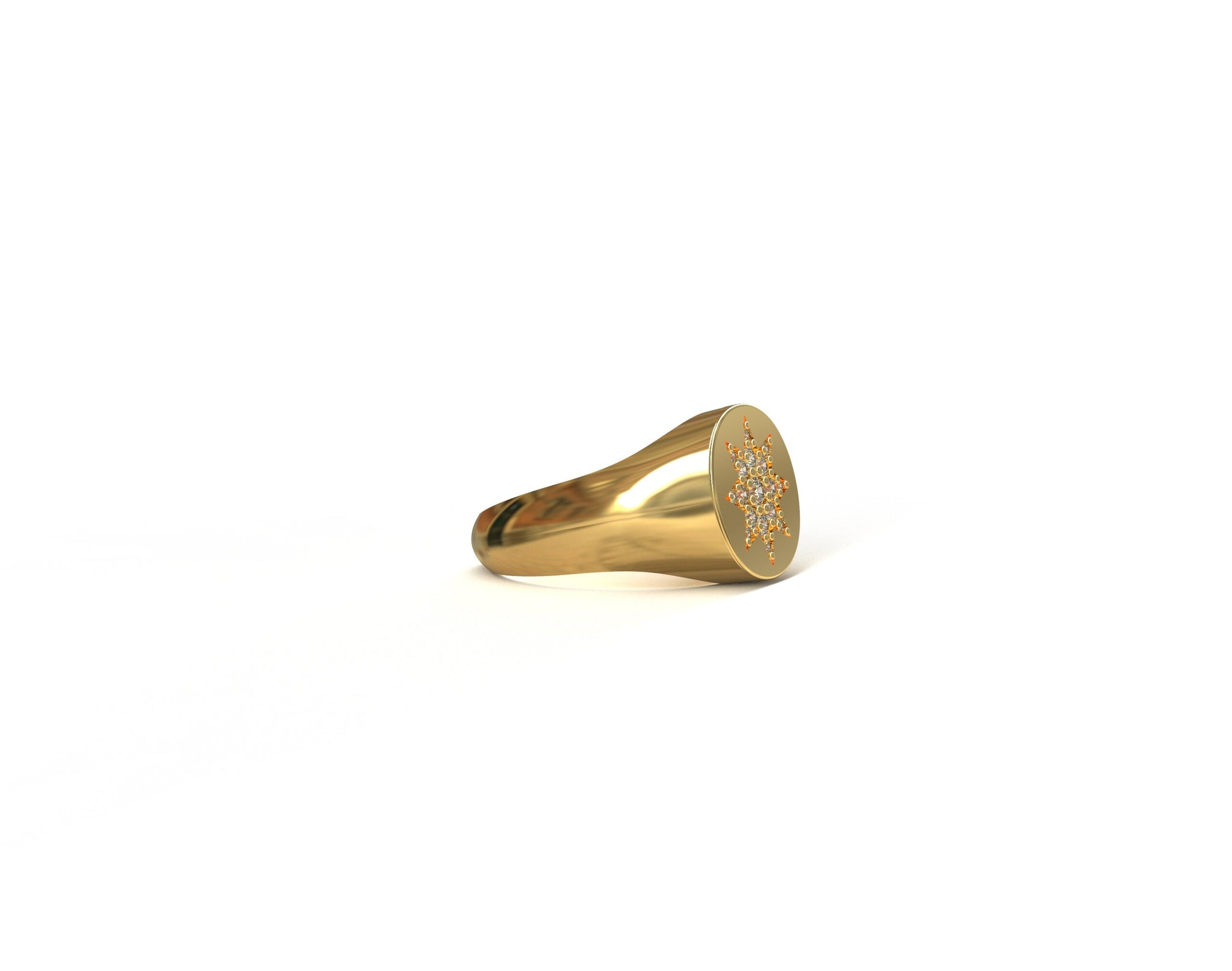18K Gold Diamond Signet Ring Natural Diamond Ring 0.22 Ct Diamond Ring Gold Signet Ring Signet With Diamond Ring Diamond Pinky Ring For Men