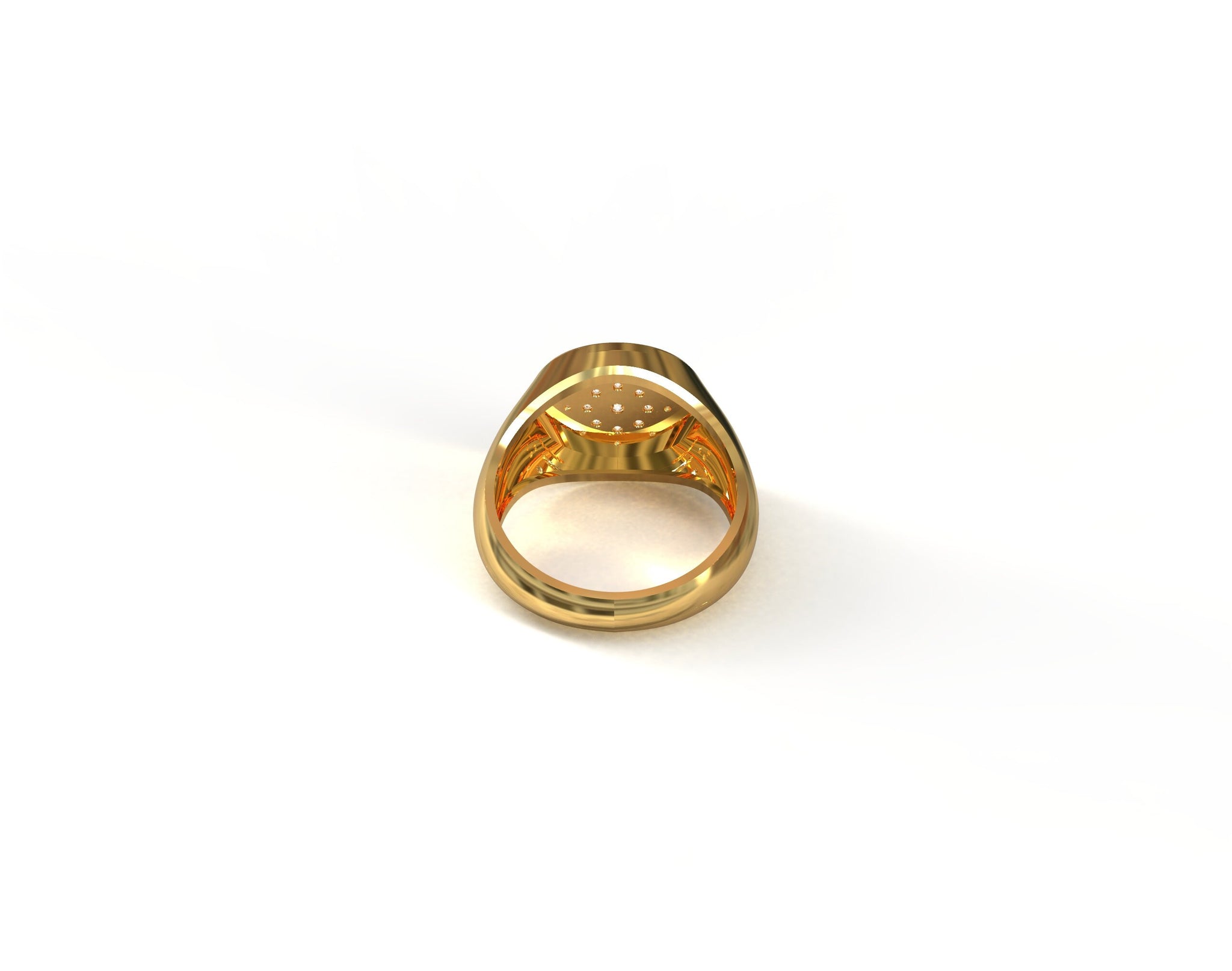 18K Gold Diamond Signet Ring Natural Diamond Ring 0.22 Ct Diamond Ring Gold Signet Ring Signet With Diamond Ring Diamond Pinky Ring For Men